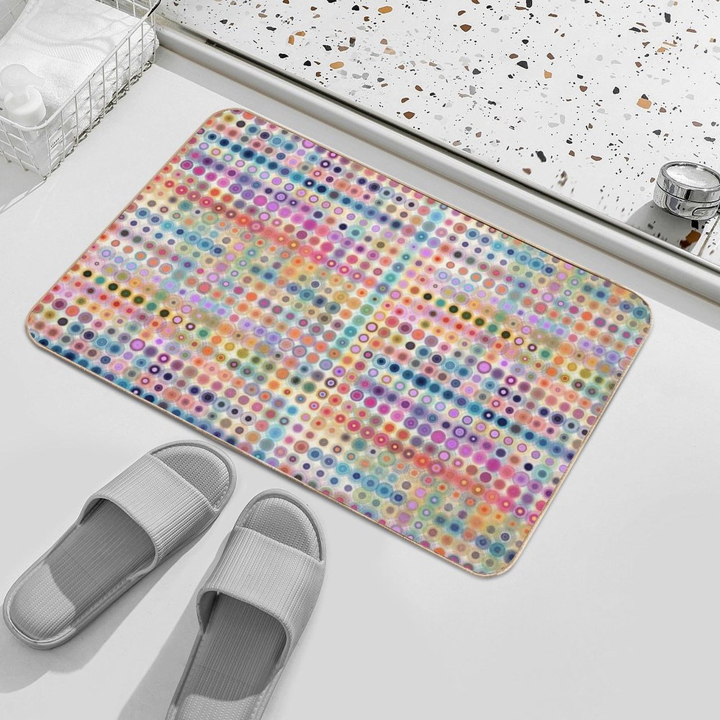 Colored Circles Versatile Bath Mat