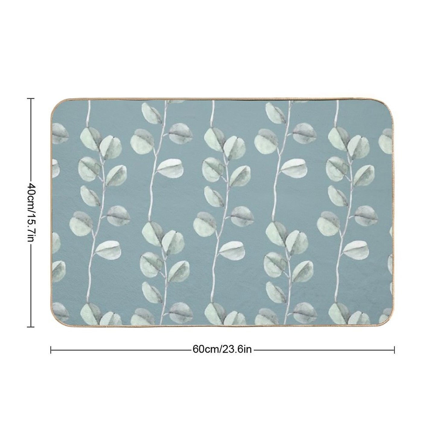 Eucalyptus Pattern Non-Slip Bath Mat