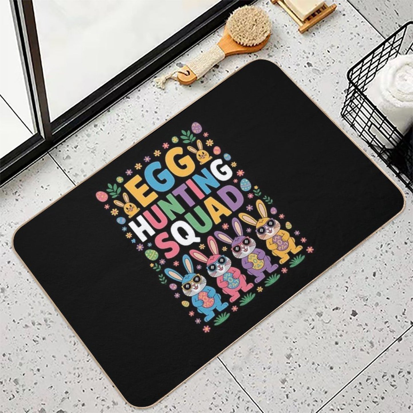 Happy Easter Bunny Egg Hunting Squad Crew Family Rapid-Drying Bath Mat