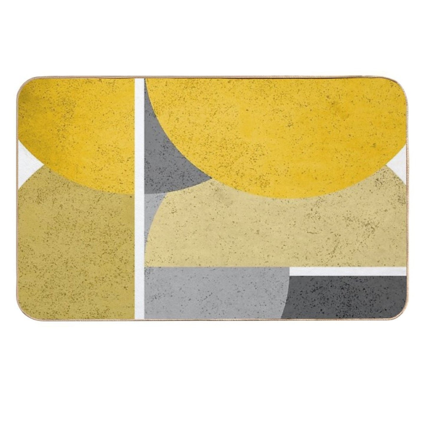 Modern Yellow & Gray Geometric Versatile Bath Mat
