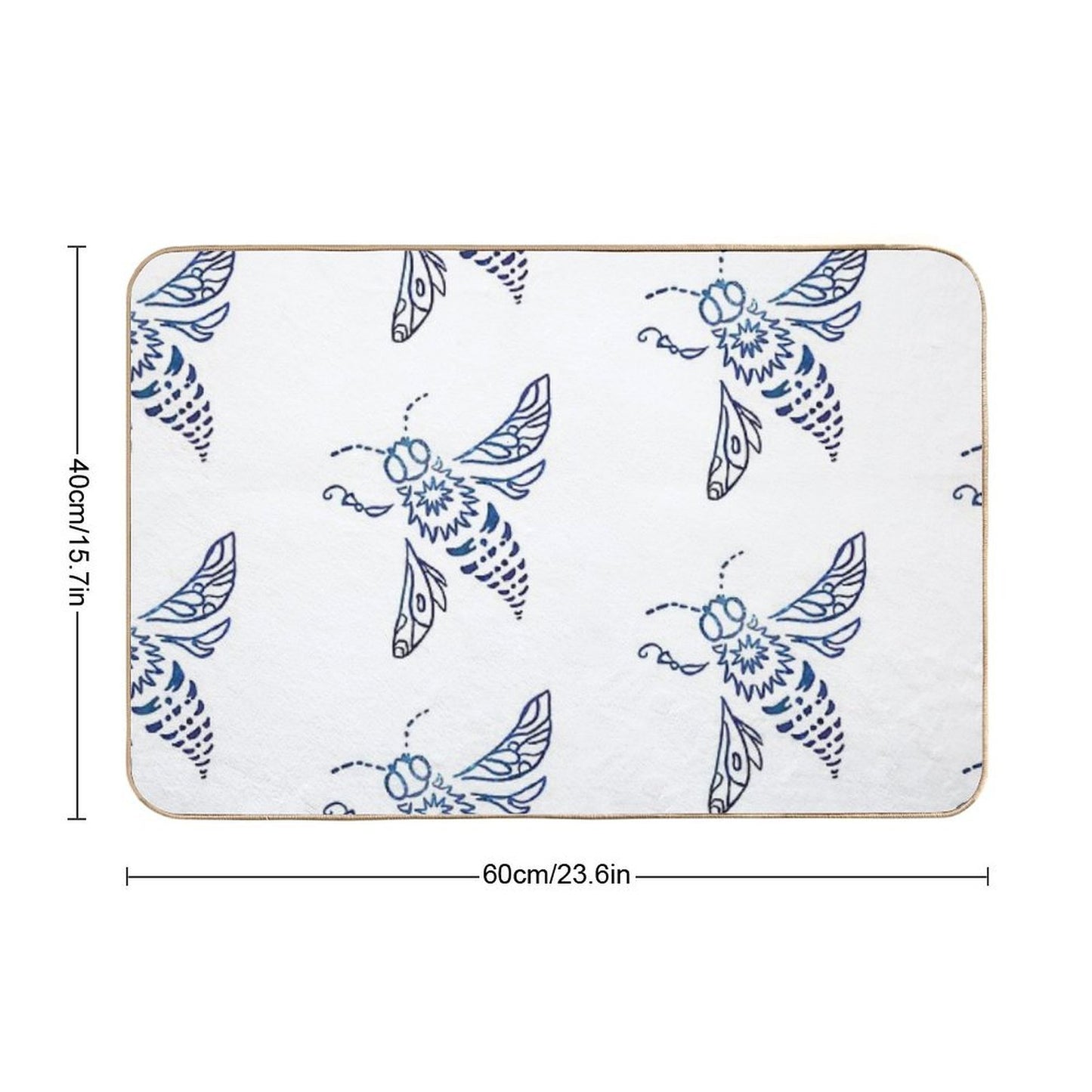 The Blue Bee Flies Easy To Clean Bath Mat
