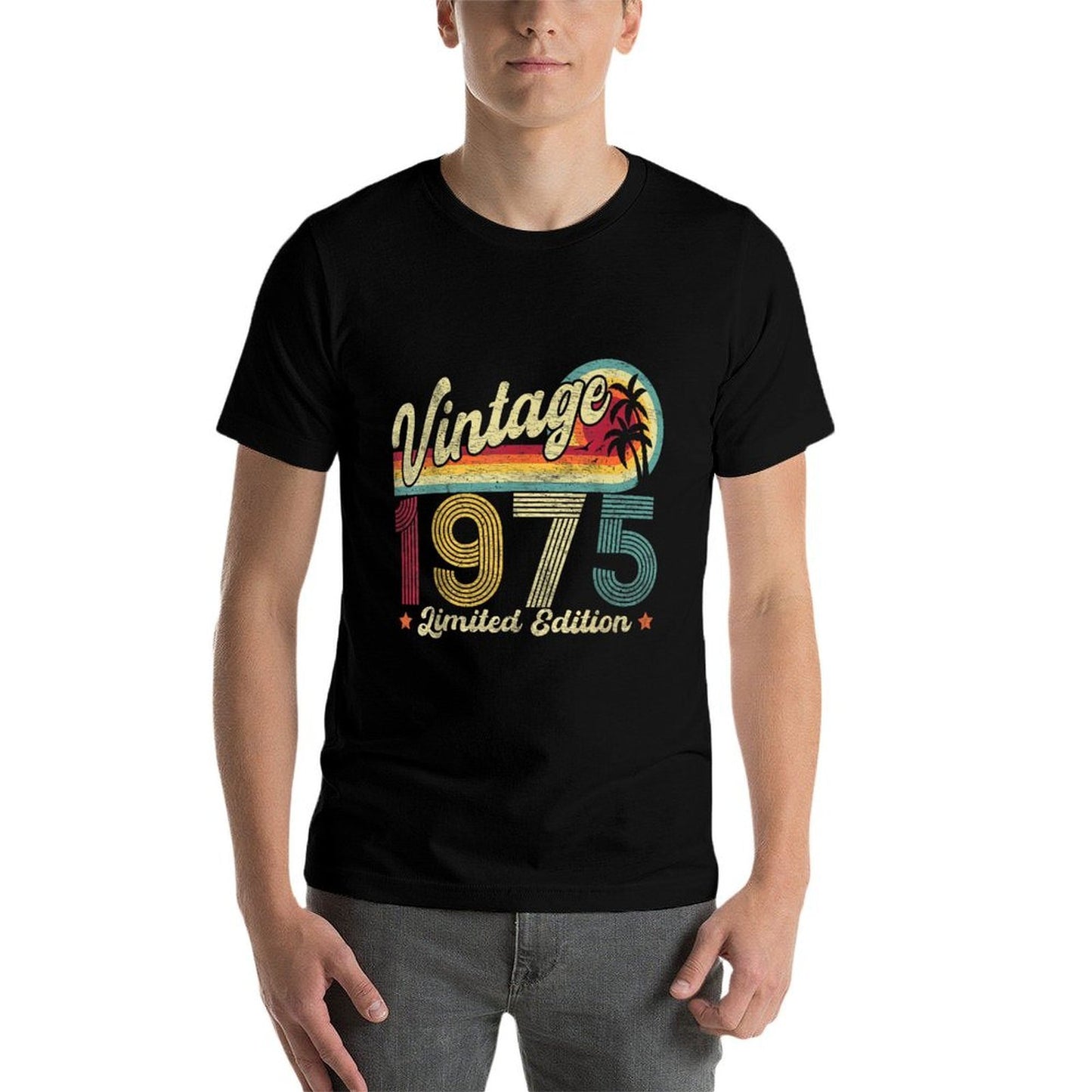 Vintage 1975 50 Year Old Gifts Limited Edition 50th Birthday Heathered Texture T-Shirt
