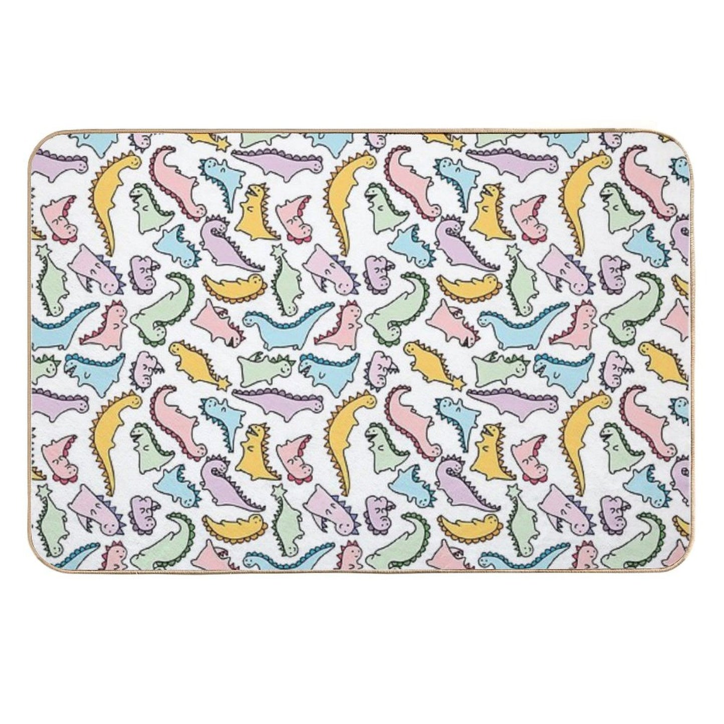 Cute Dino Explosion Repositionable Bath Mat