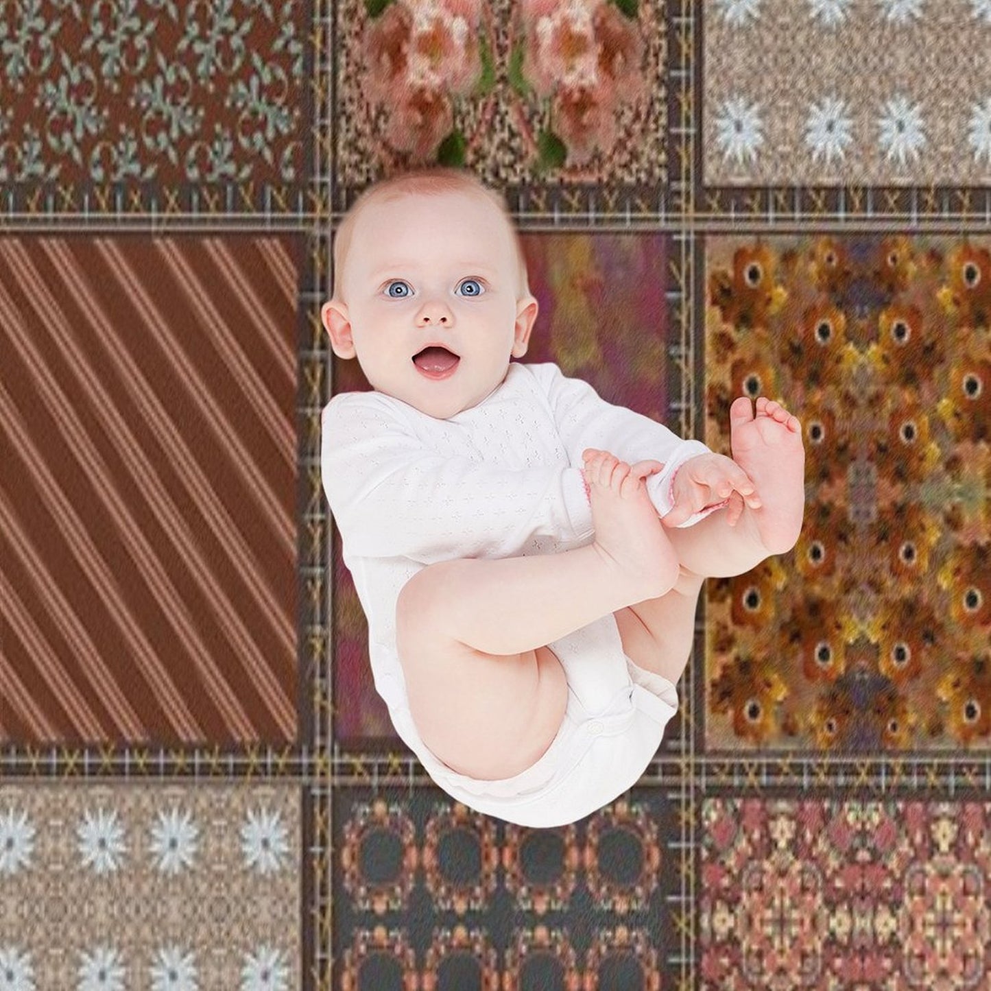 Brown Patchwork Versatility Throw Blanket