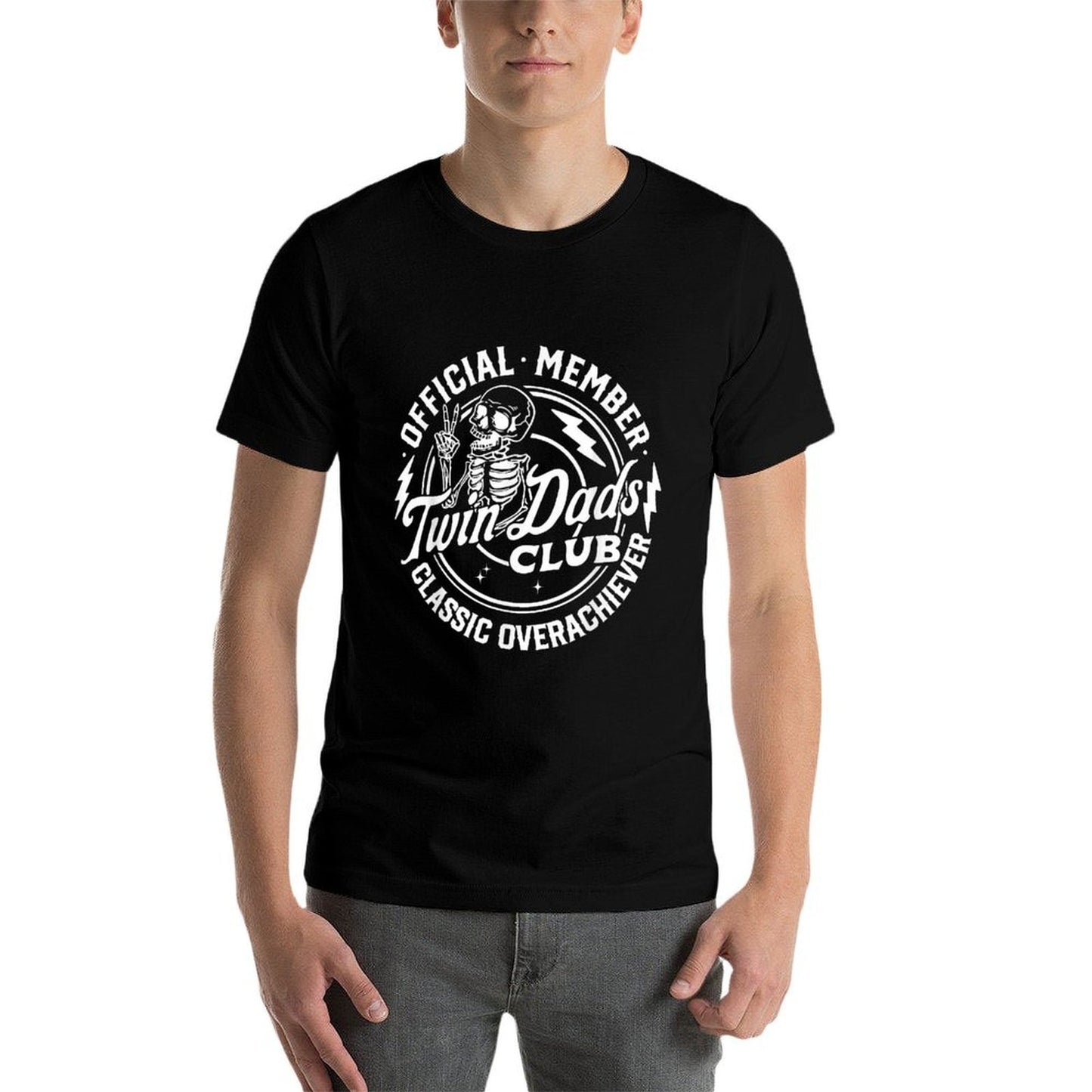 Twin Dad Club Dad of Twins Classic Overachiever Easy-care T-Shirt