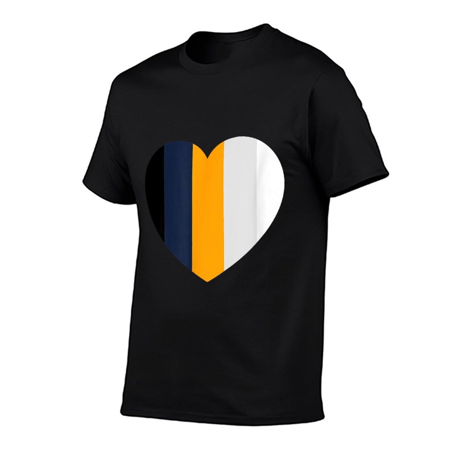 Cute Stripes Pattern Dark Blue Yellow White Theme Minimalist Versatile T-Shirt