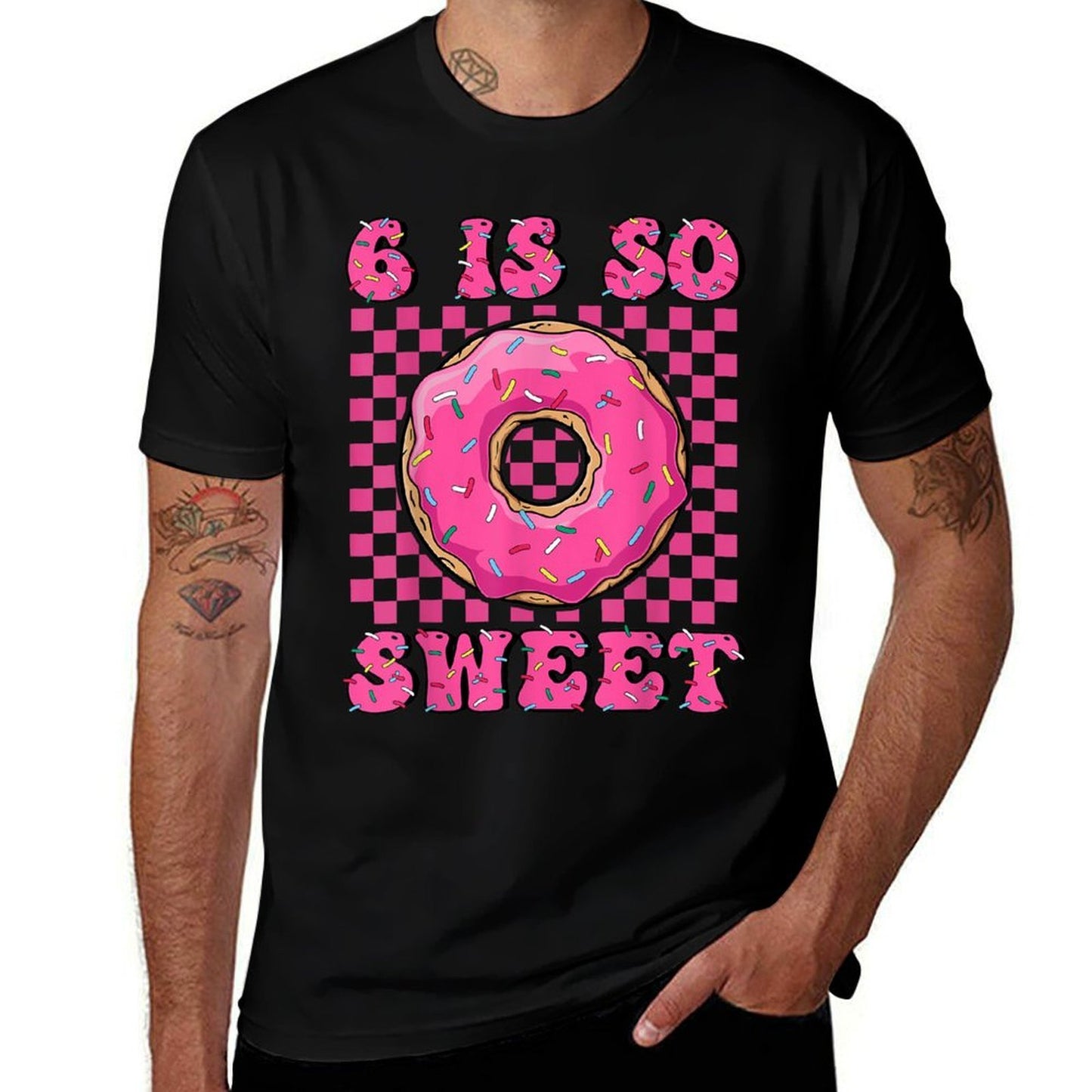 6 Is So Sweet 6th Birthday Matching Groovy Pink Donut Party Breathable T-Shirt