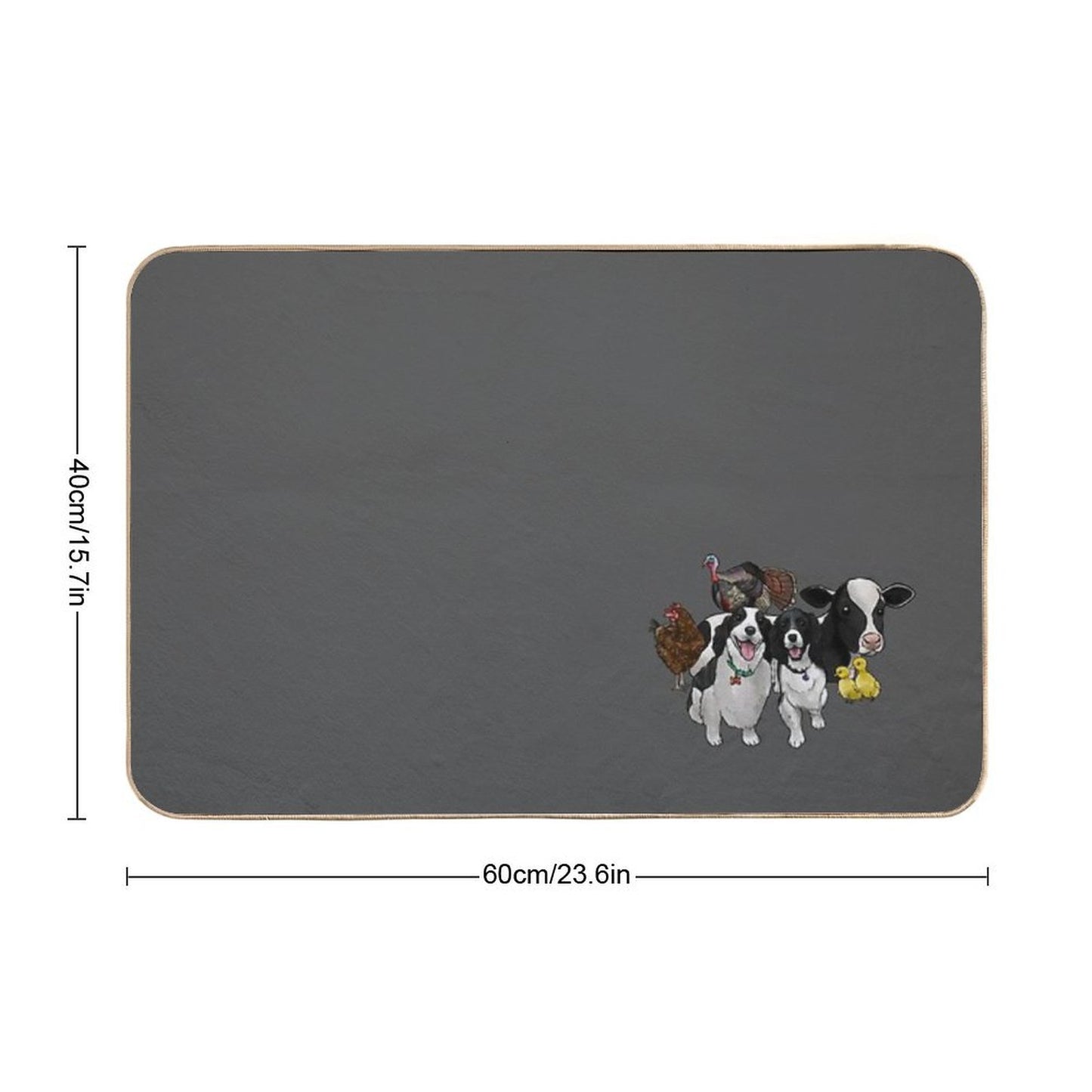 Commissioned Illustration Nola, Edgar And Friends Durable Bath Mat