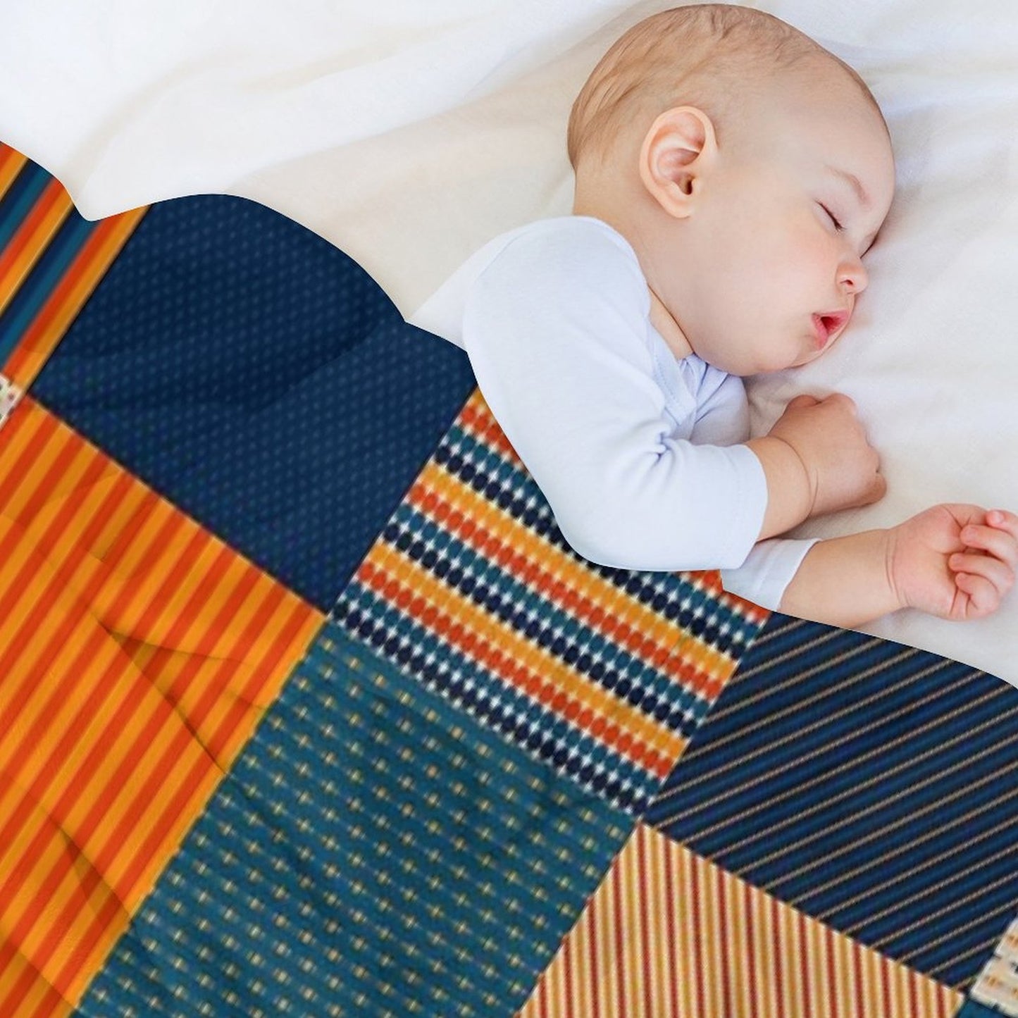 Retro Color Stripes And Dots Patchwork Pattern Quick-dry Throw Blanket