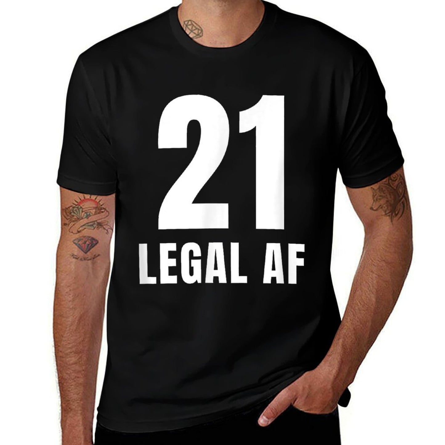 21st Birthday Legal AF Funny Men Women Gift Wrinkle-resistant T-Shirt
