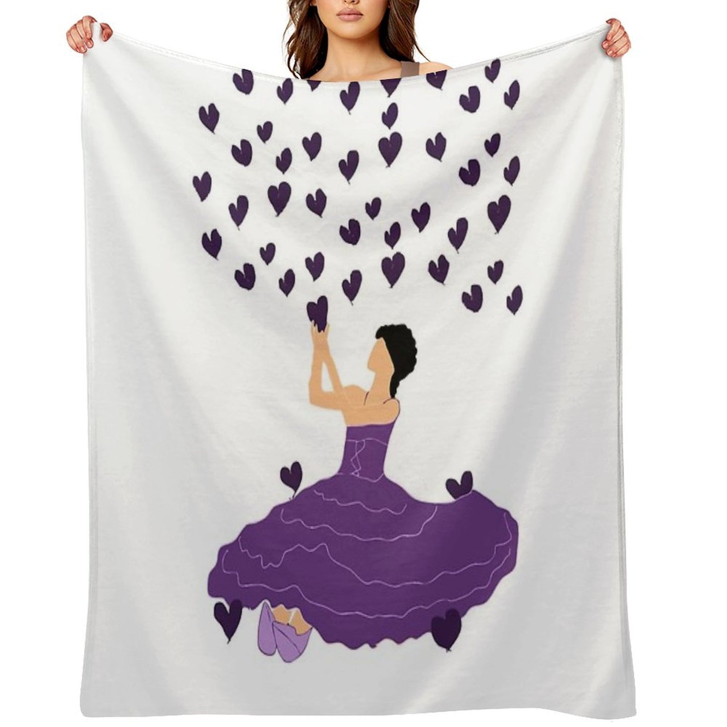 Girl with Love Lightweight Throw Blanket