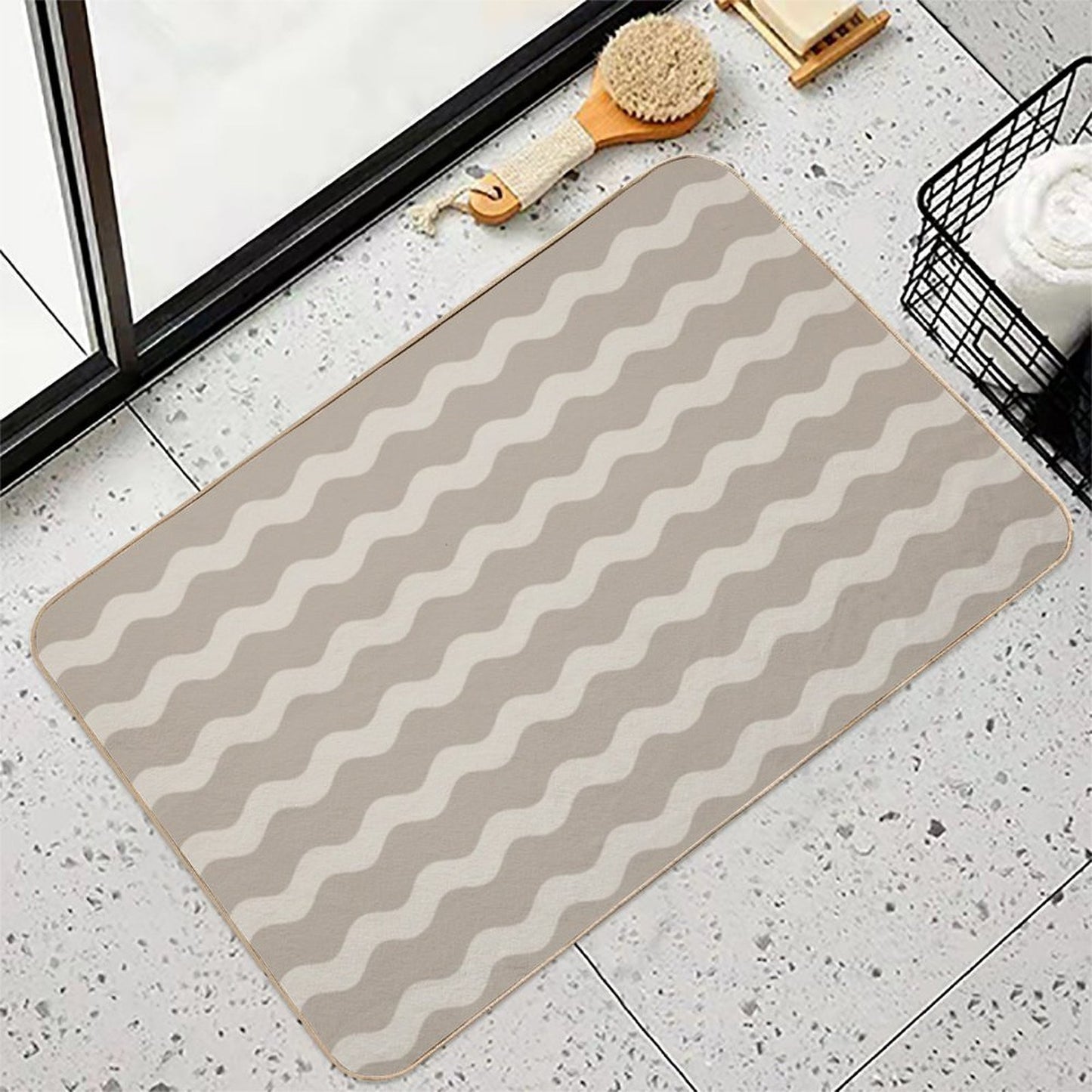 Abstract Print Slip-Resistant Bath Mat