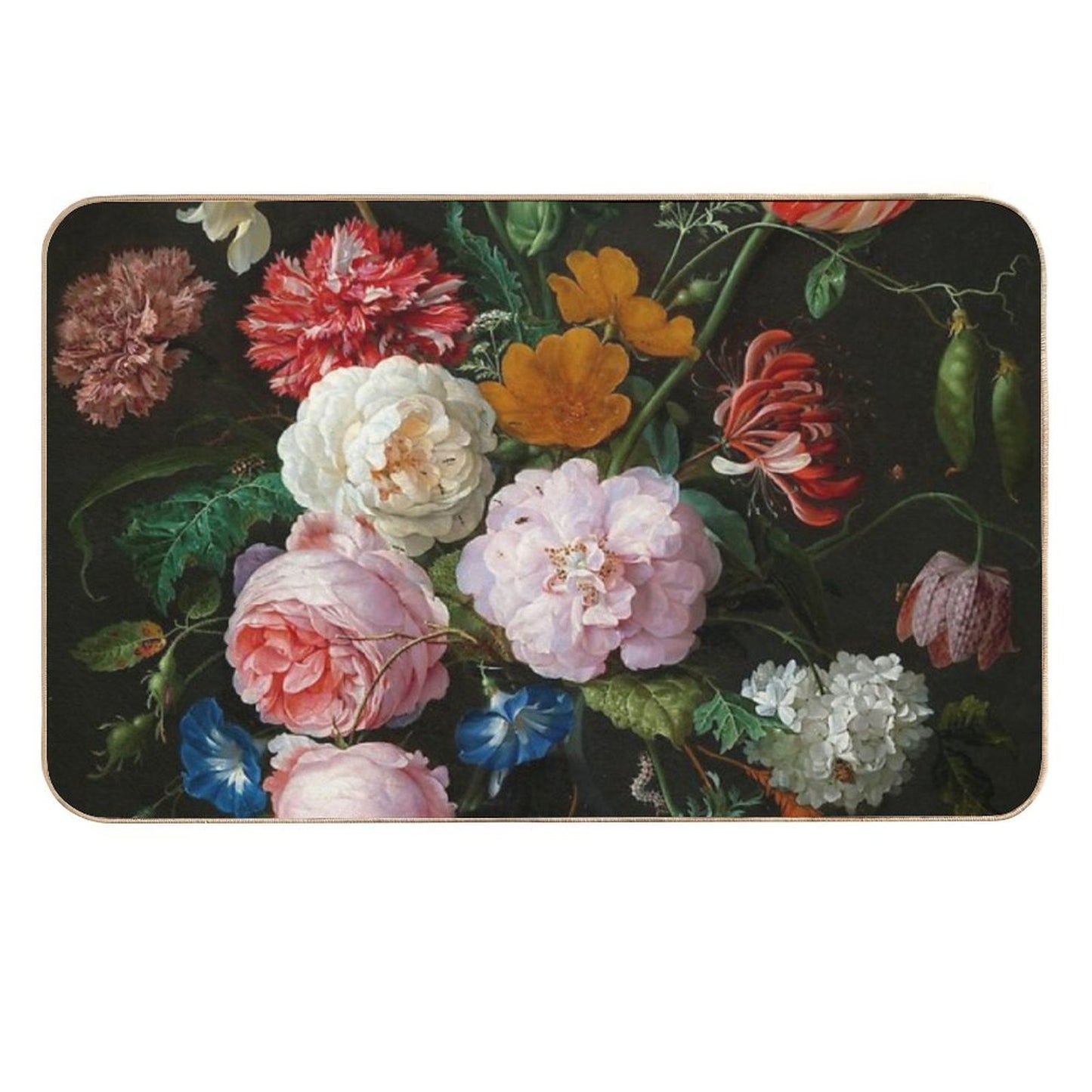 Jan Davidsz. De Heem Still Life with Flowers in A Glass Vase Dirt-Trapping Bath Mat