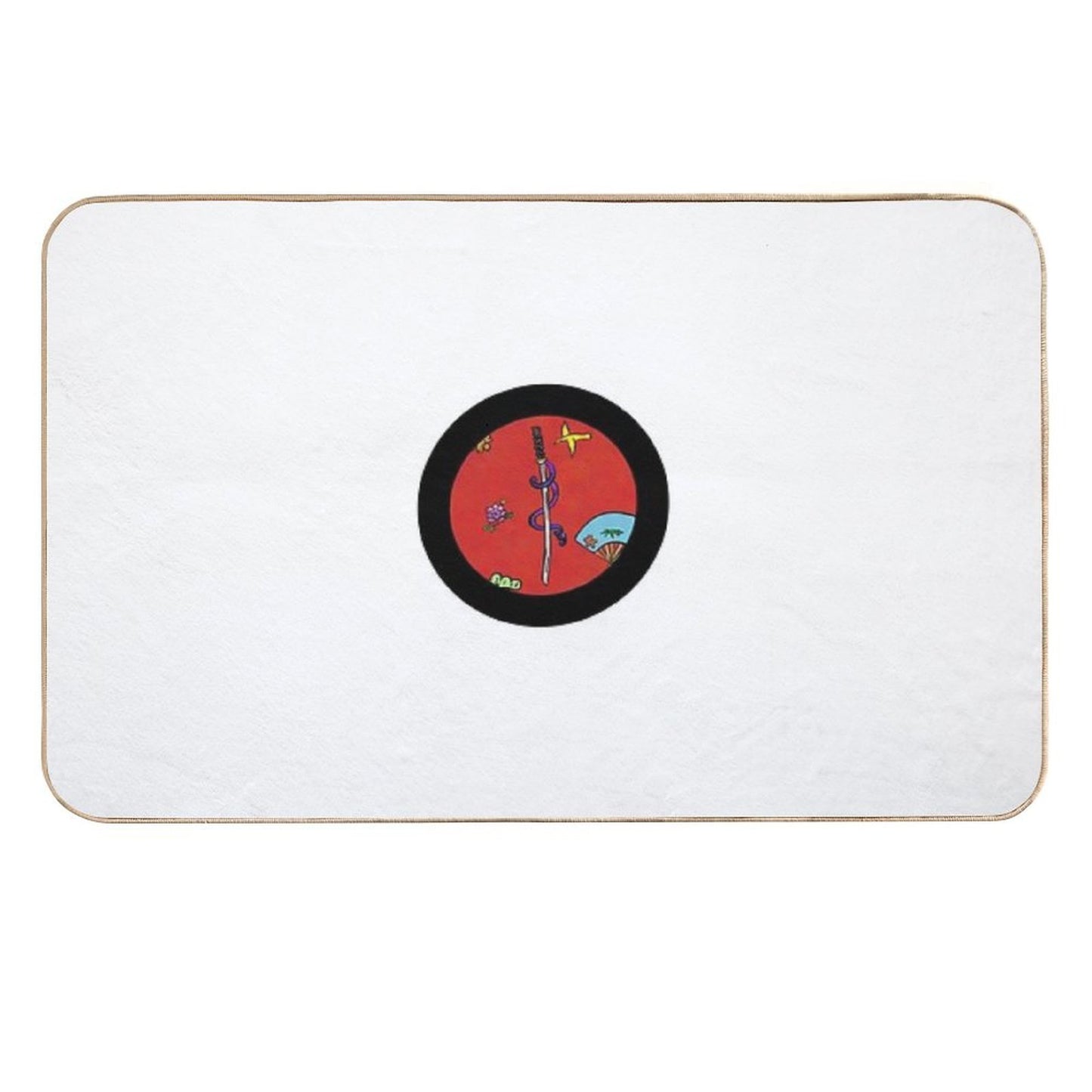 Okinawan Weapon Art Red Easy Maintenance Bath Mat