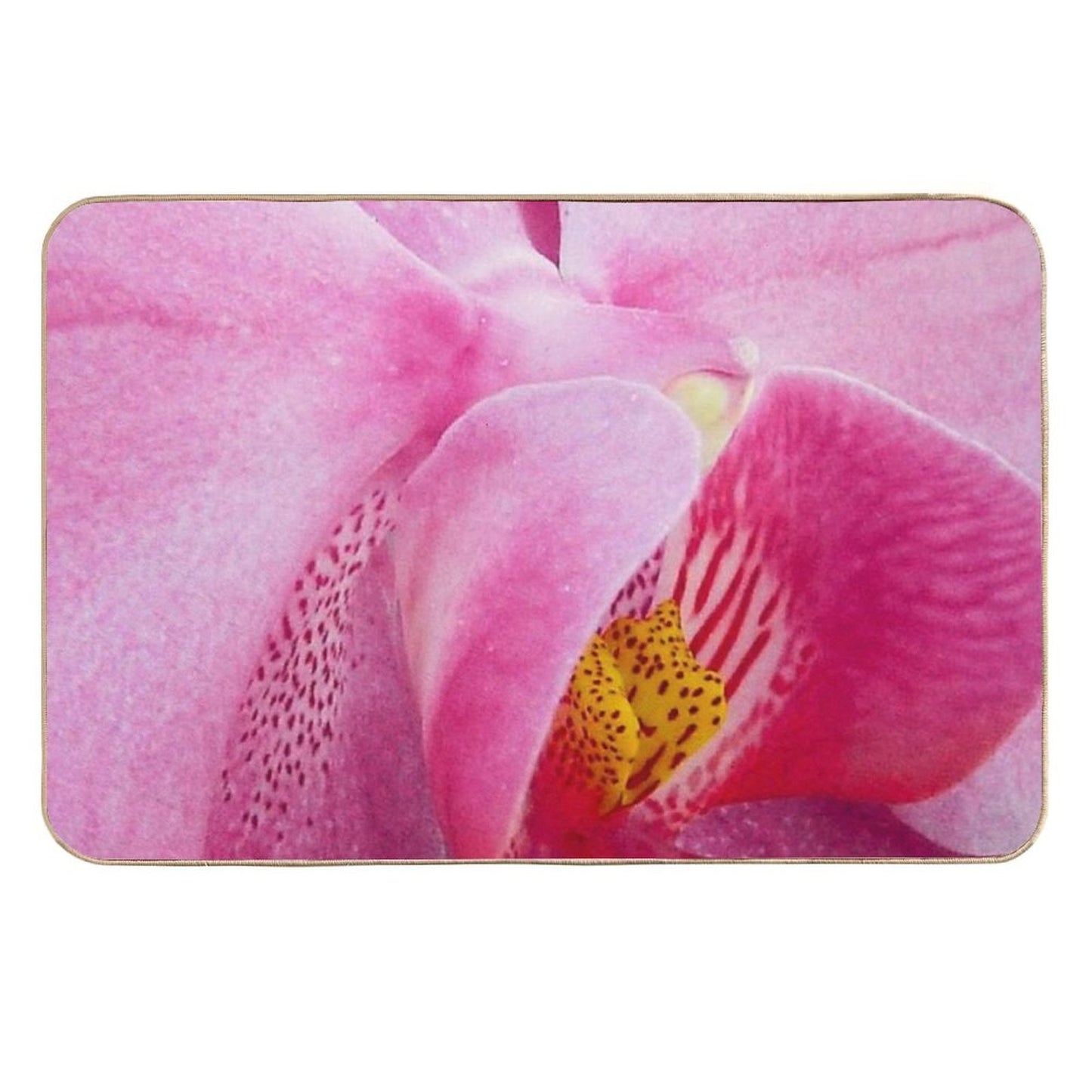 Pink Orchid Bloom Easy Maintenance Bath Mat