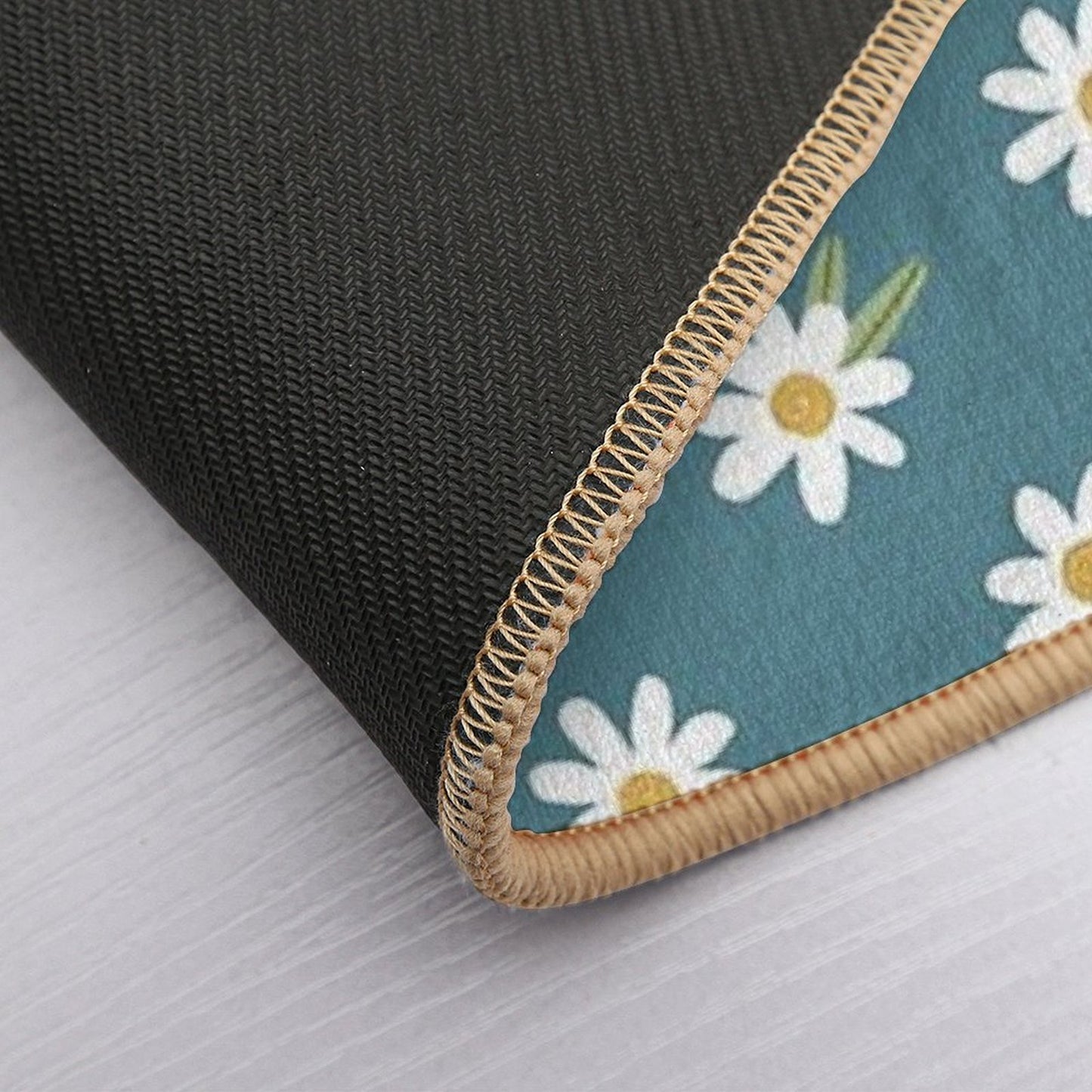 Daisies on Teal Green Eco-Friendly Bath Mat