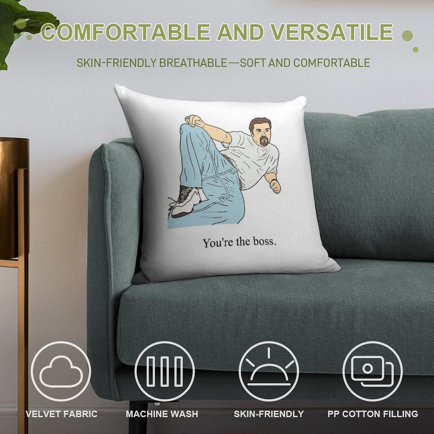 David Brent You're The Boss Soft Ultra-Soft Texture Throw Pillow