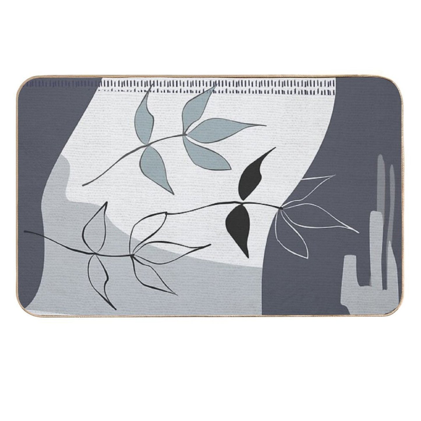 Abstract - Go with The Flow 3 in Blue Absorbent Bath Mat