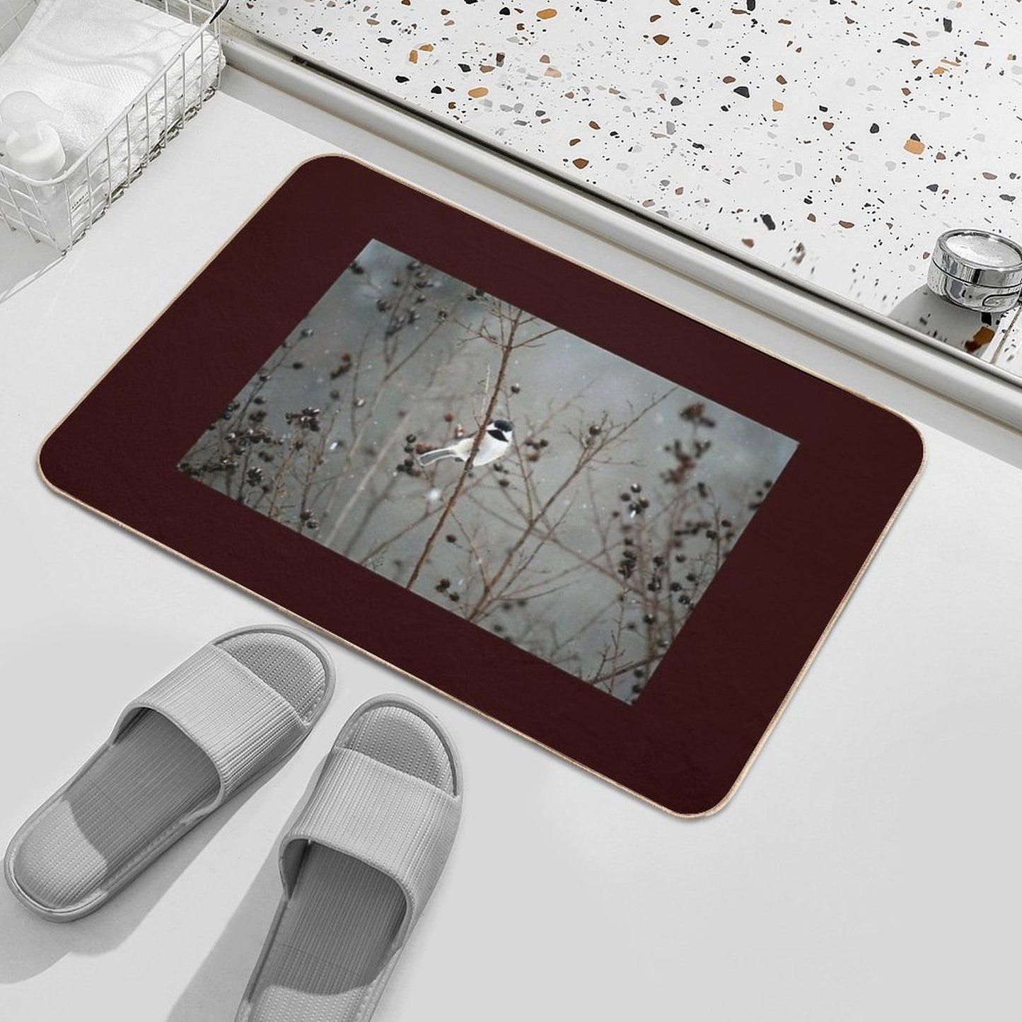 Chilly Chick-a-Dee Eco-Friendly Bath Mat
