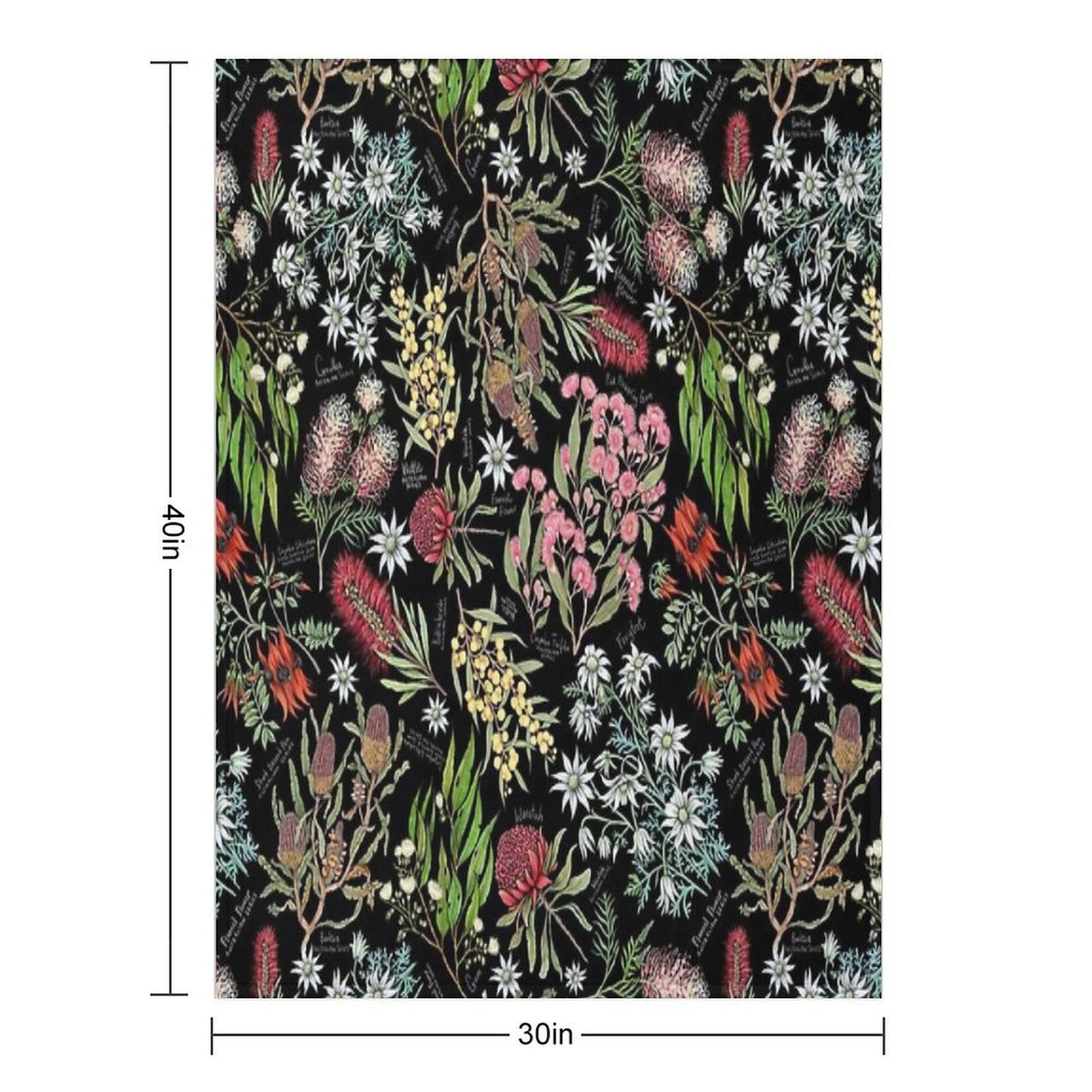 Australian Botanics - Jet Black Easy Care Throw Blanket
