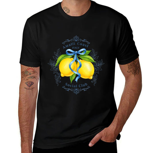 Amalfi Coast Capri Lemons Italian Social Club Women  Rolled Sleeves T-Shirt