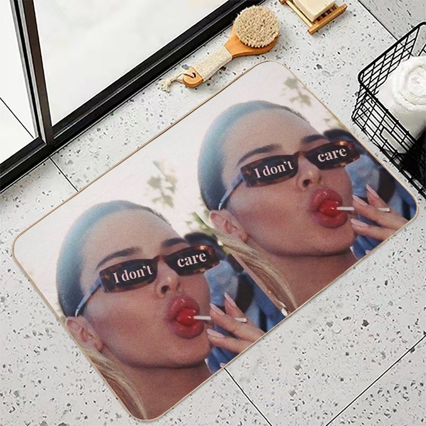 Vogue I Dont Care Lollipop Aesthetic Repositionable Bath Mat
