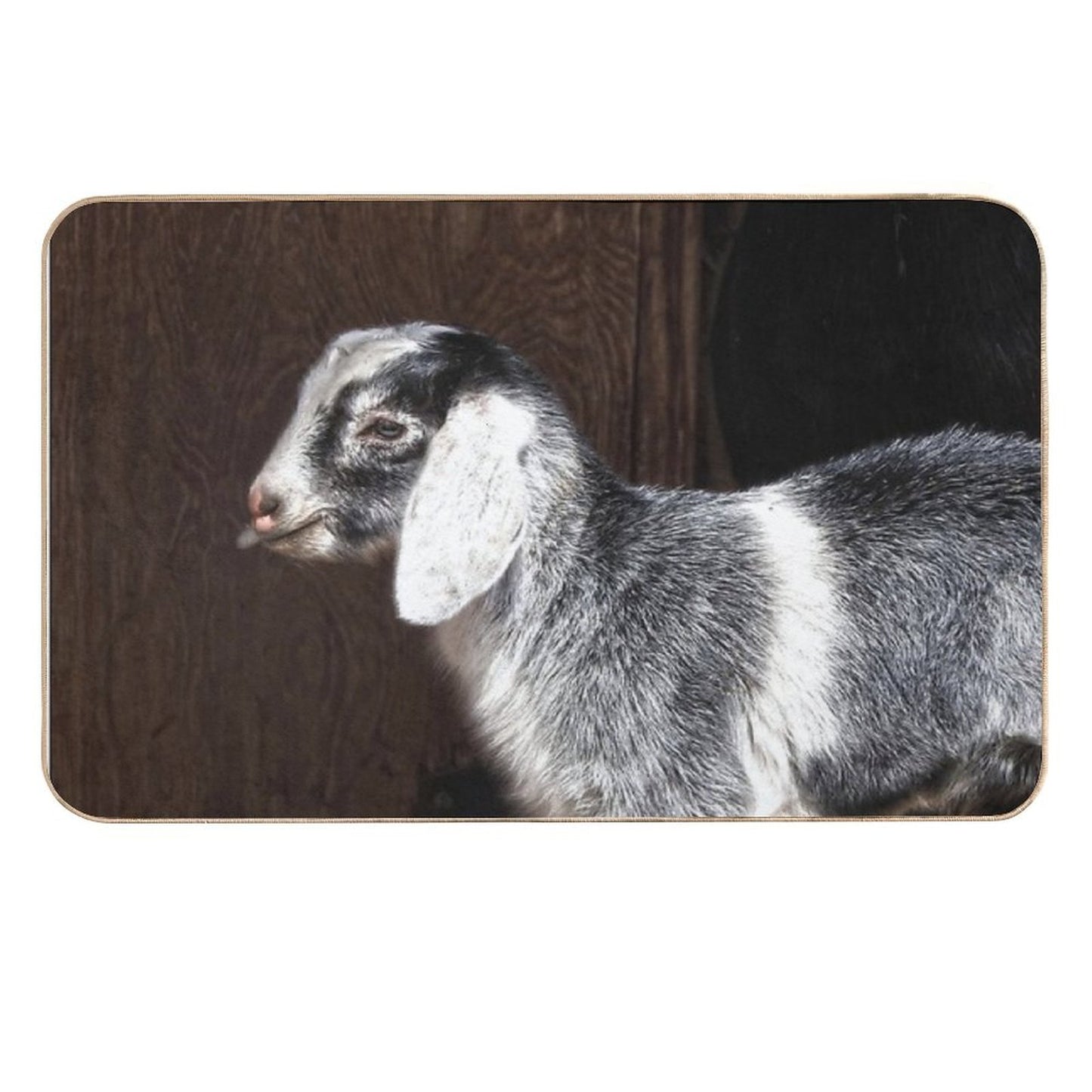 Cute Gray And White Baby Goat High-Traffic Bath Mat