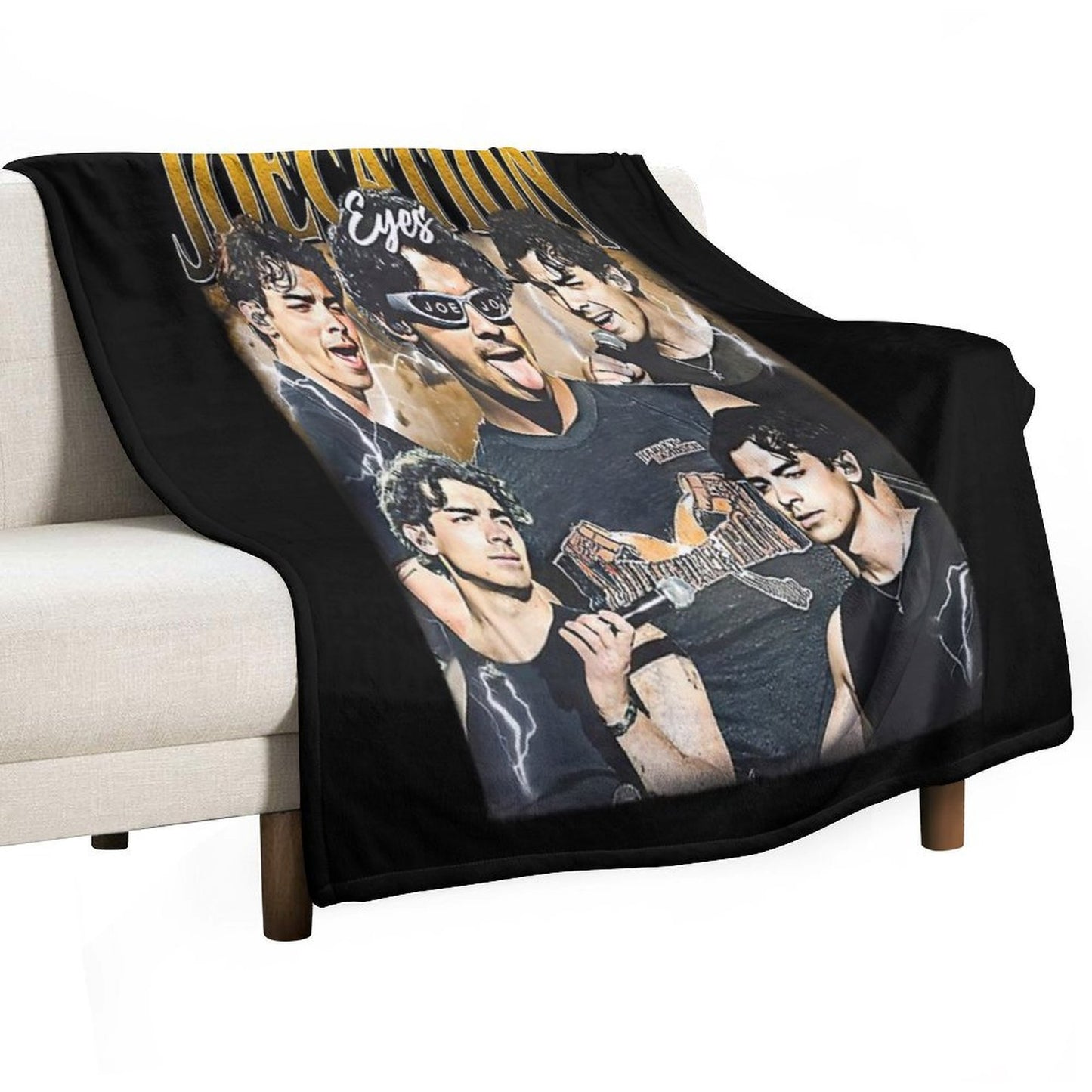 Joecation Eyes Fan Shirt, Joe Inspired Vintage Tee, Pop Star Aesthetic Shirt Versatility Throw Blanket