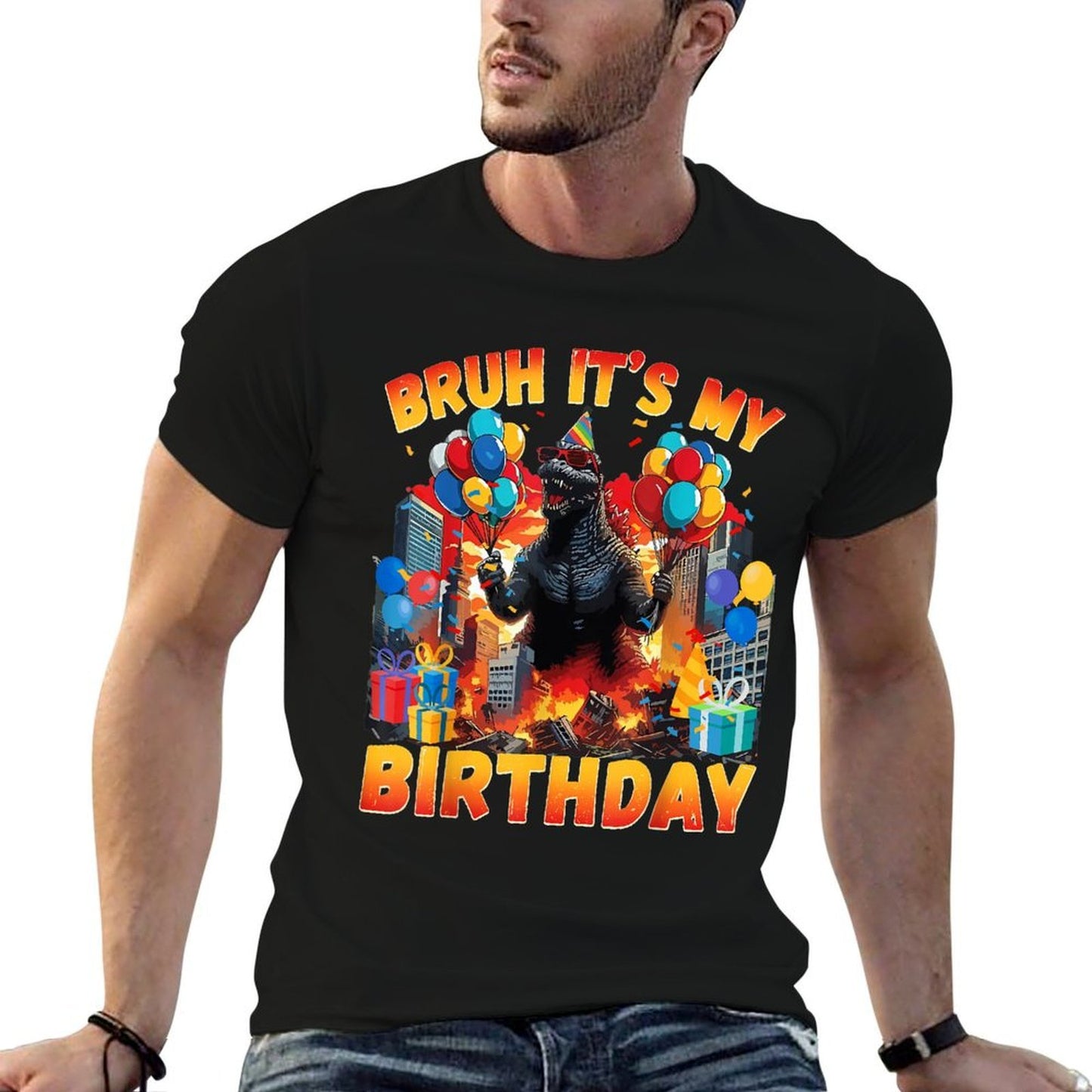 Kaiju Birthday Party Japan Monster Dinosuar Its My Birthday Relaxed-fit T-Shirt