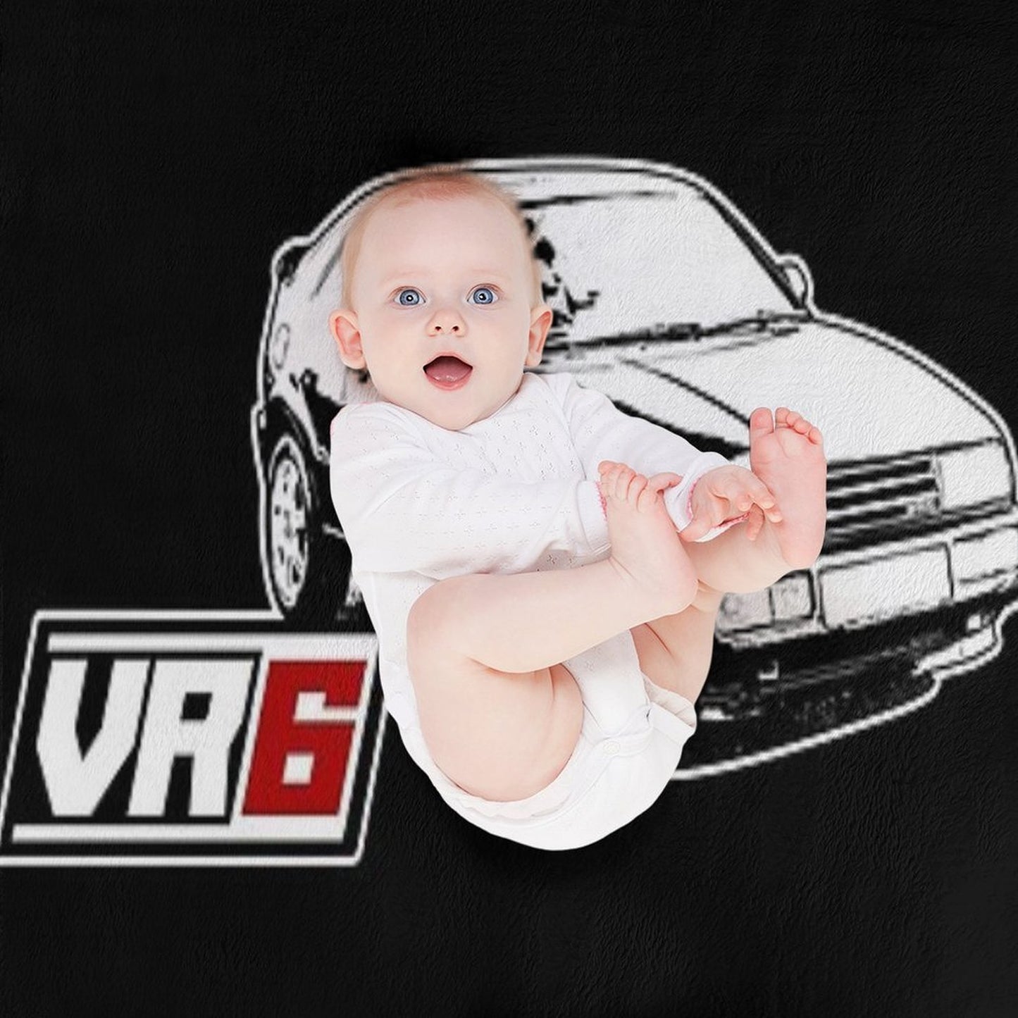Sketched VR6 Corrado Artwork Travel-friendly Throw Blanket