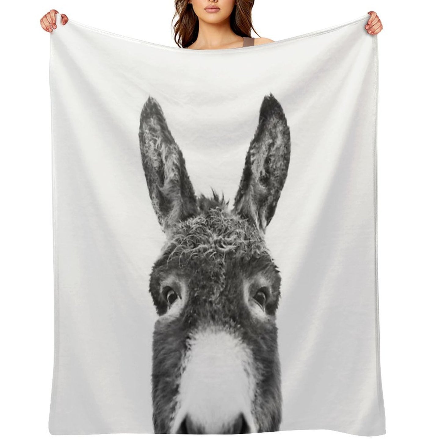 Peeking Donkey Multi-functional Throw Blanket