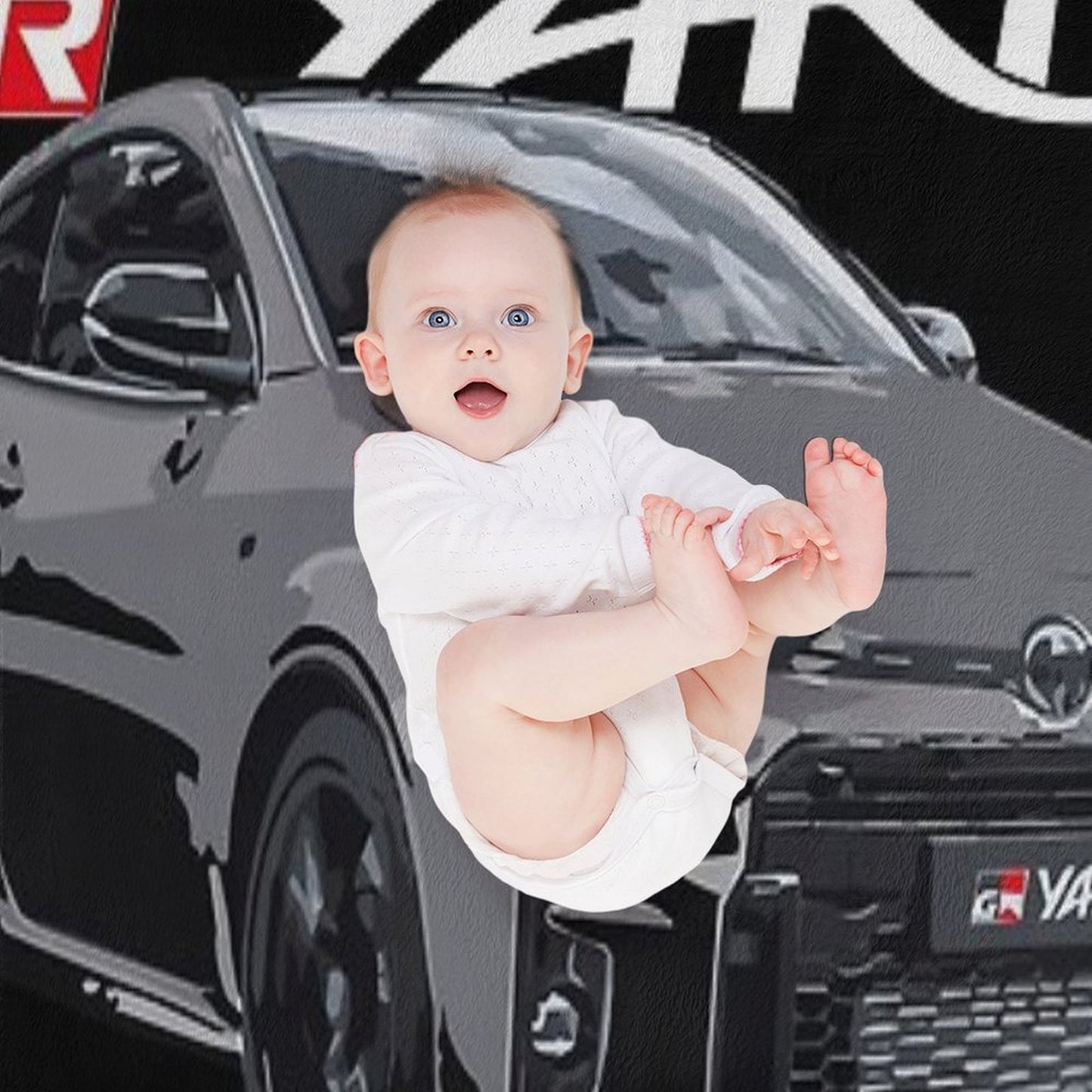 TOYOTA GR YARIS - Black Eco-conscious Throw Blanket