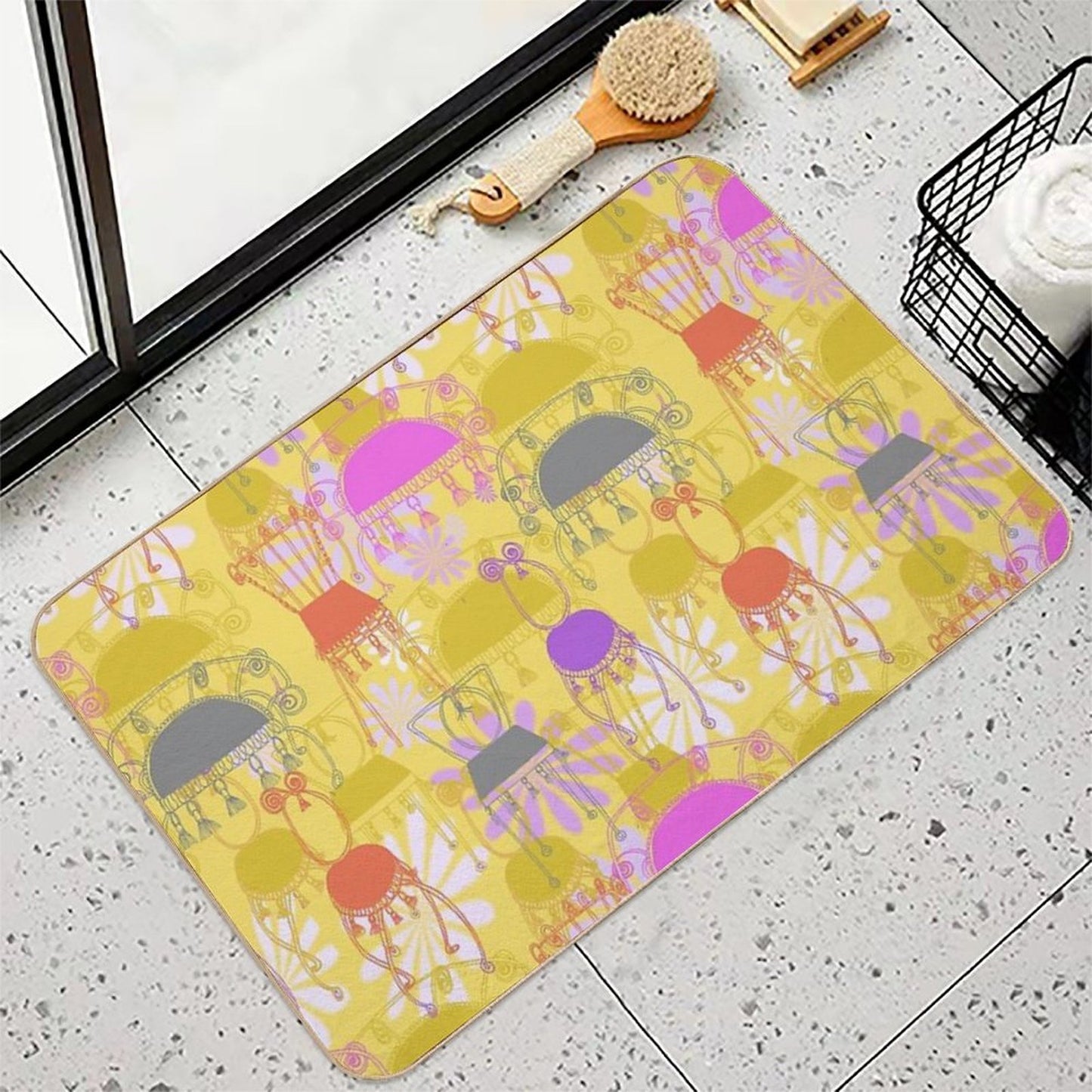 Fancy Chairs with Spirals And Tassels Multi-Purpose Bath Mat