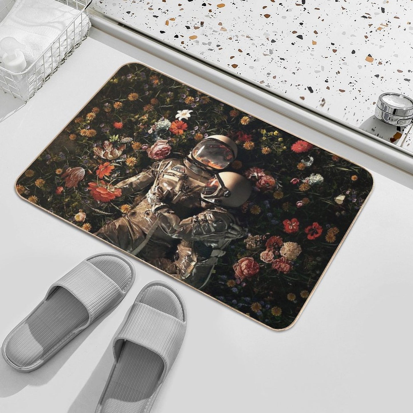 Garden Delights II Dirt-Trapping Bath Mat