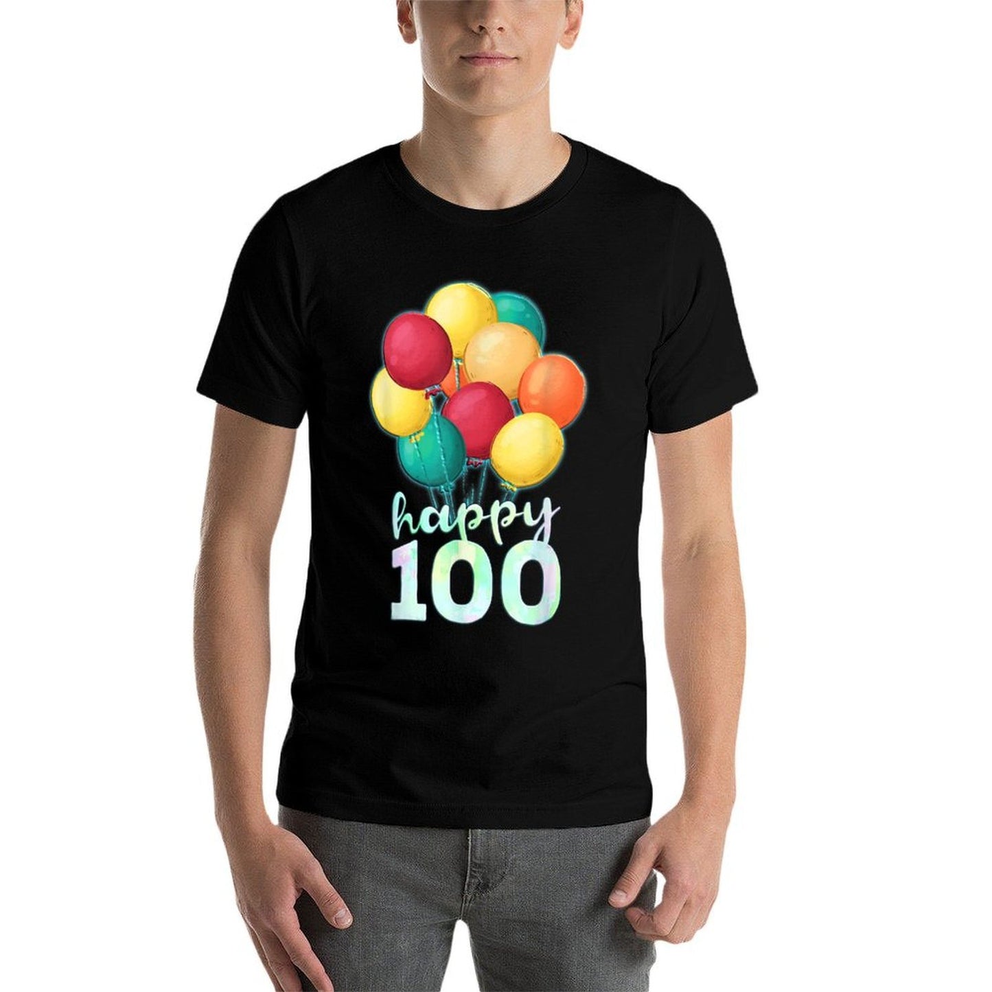 Happy 100 Year Old Colorful Balloons 100th Birthday Moisture-wicking T-Shirt