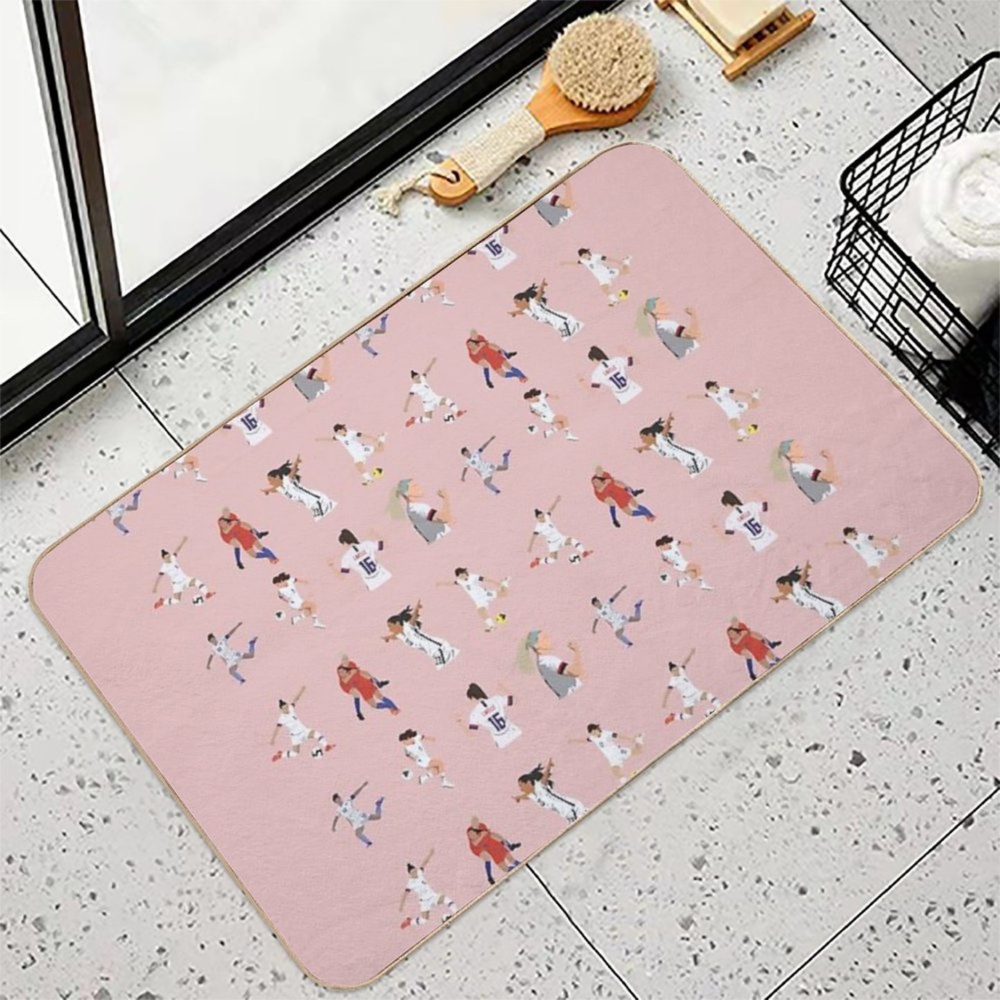 USWNT Players Pattern Easy To Clean Bath Mat