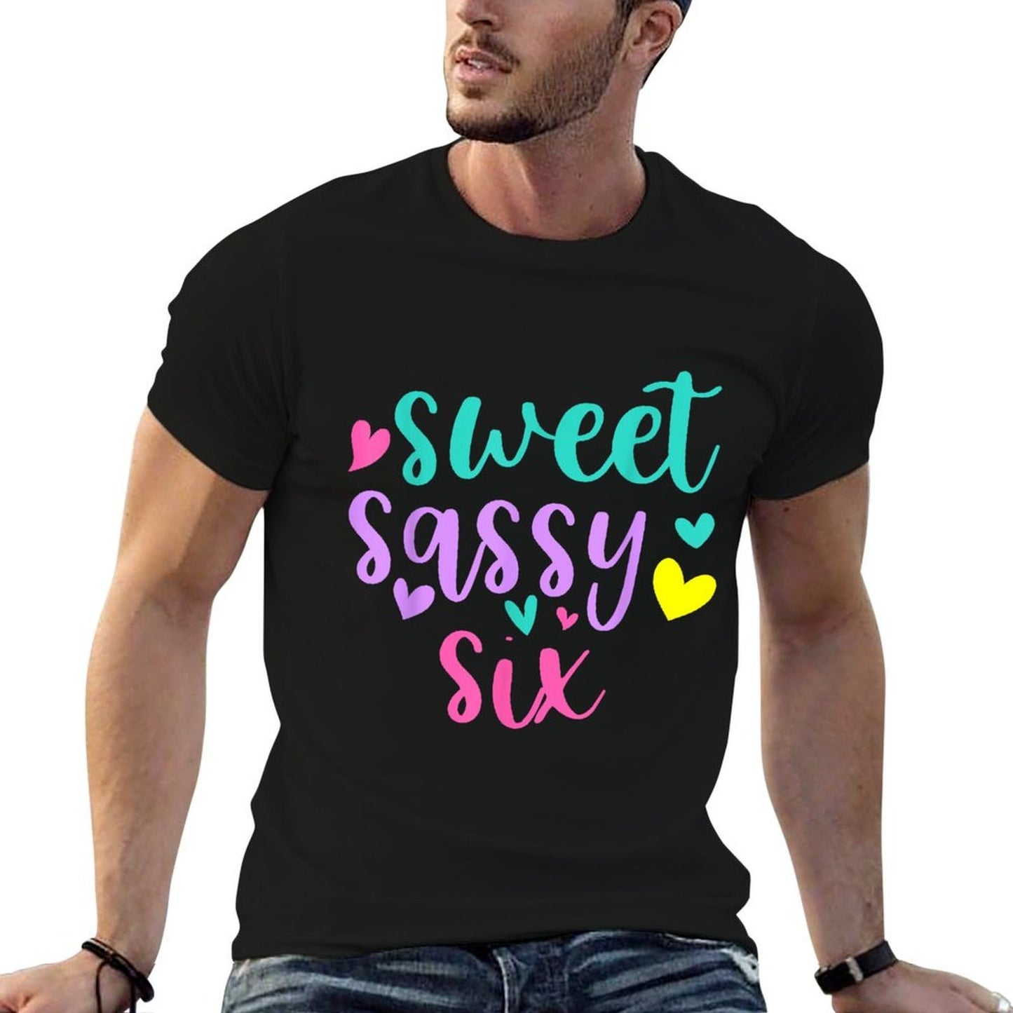 6th Birthday Sweet Sassy Six Girls 6 Years Old Birthday Tagless Design T-Shirt
