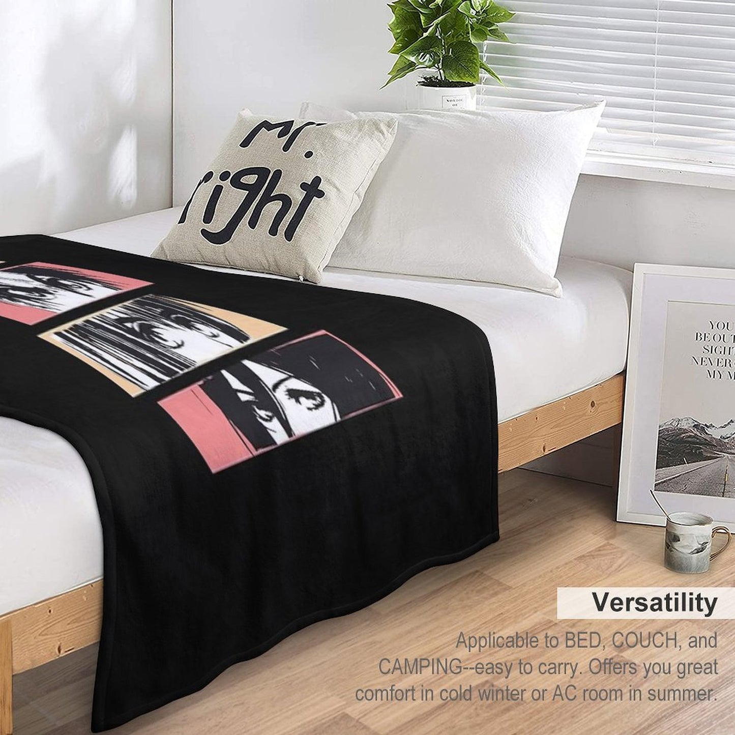 Anime Characters Travel-friendly Throw Blanket