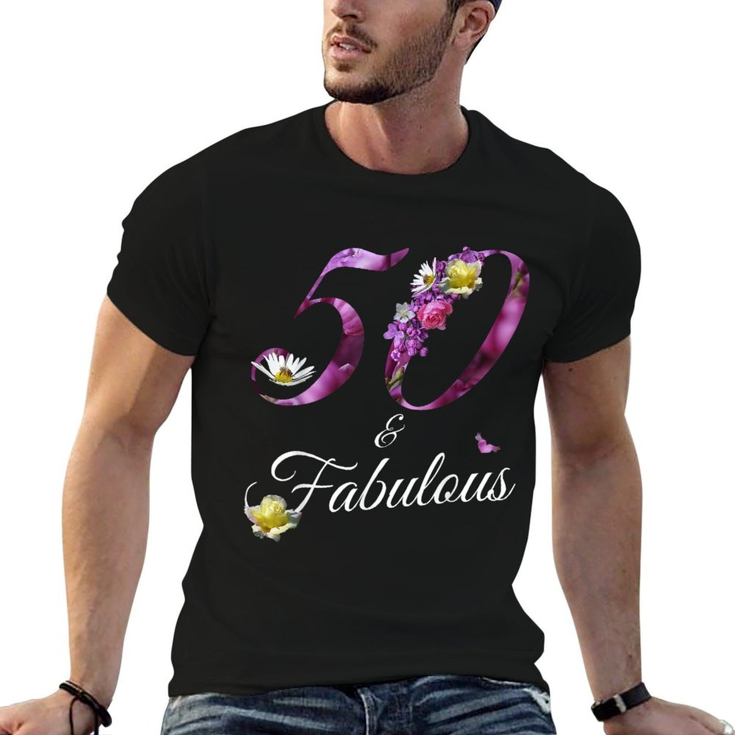 50 Year Old 50 & Fabulous Floral 1974 50th Birthday Gift Classic T-Shirt