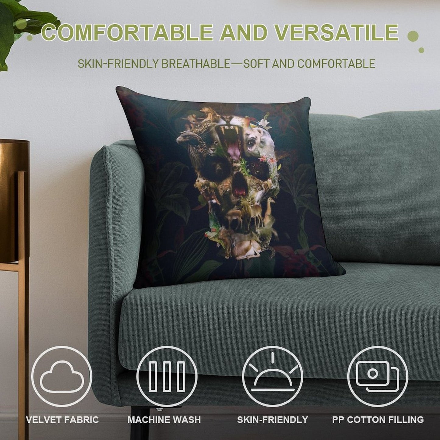 Kingdom Soft Hidden Zipper Throw Pillow