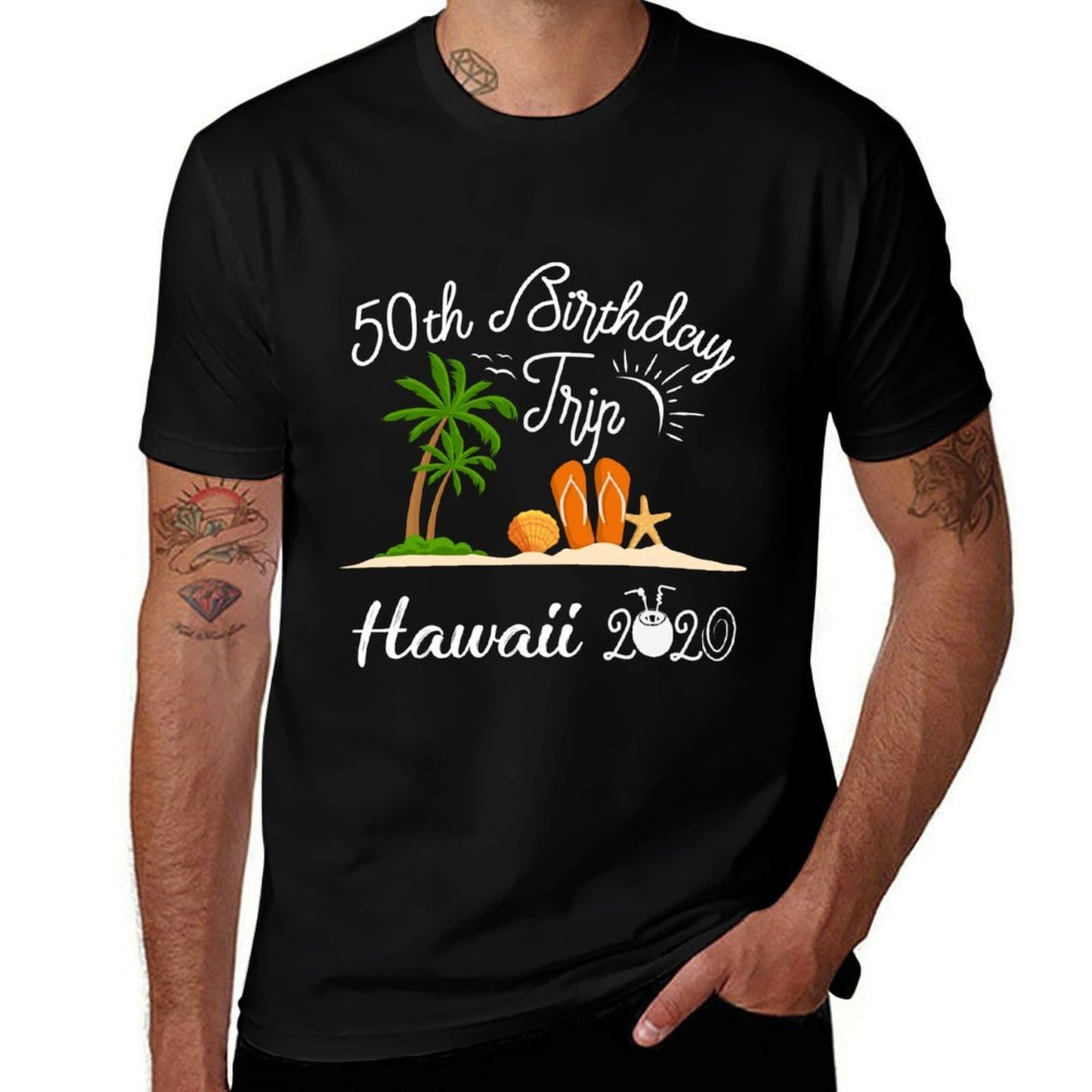 50th Birthday Souvenir Trip Vacation Gift 2020 Slim-fit Cut T-Shirt