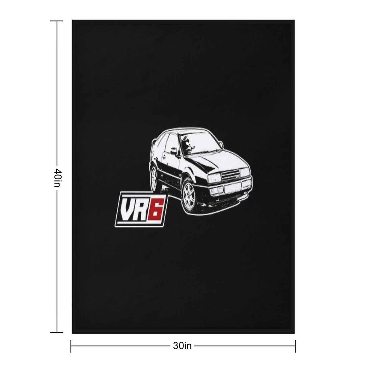 Sketched VR6 Corrado Artwork Travel-friendly Throw Blanket