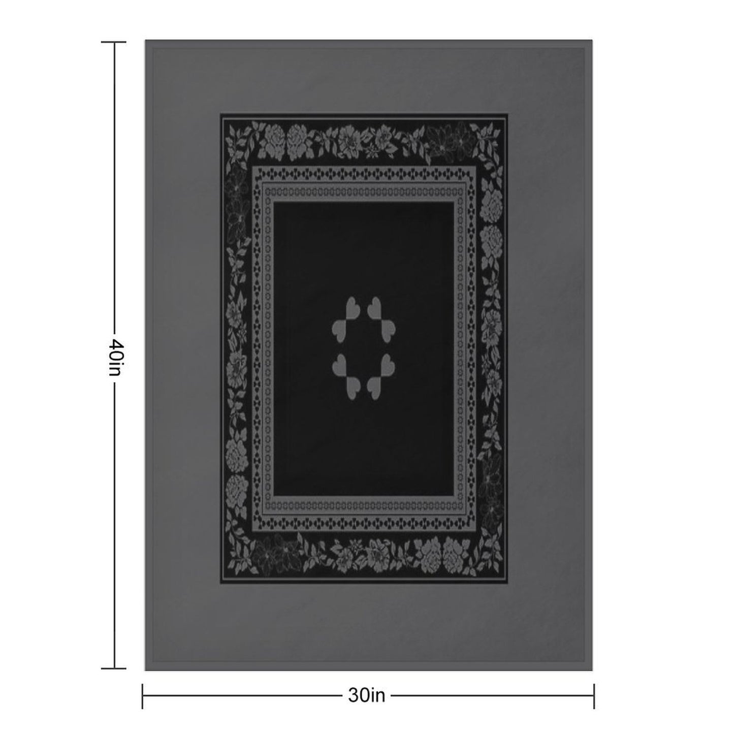 Love Garden Black & Grey Quick-dry Throw Blanket