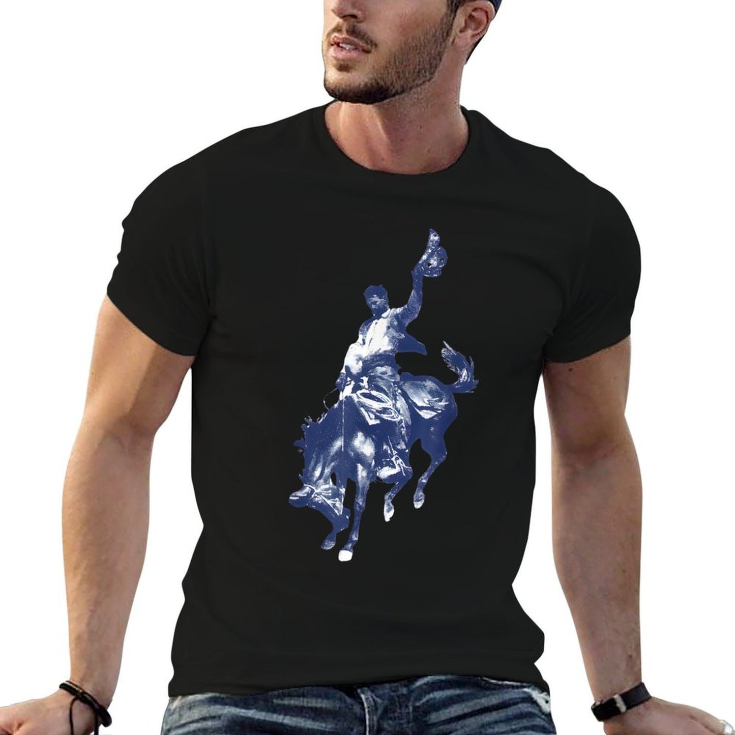 Cowboy Rodeo Horse Western Country Vintage Bronco Riding Breathable T-Shirt