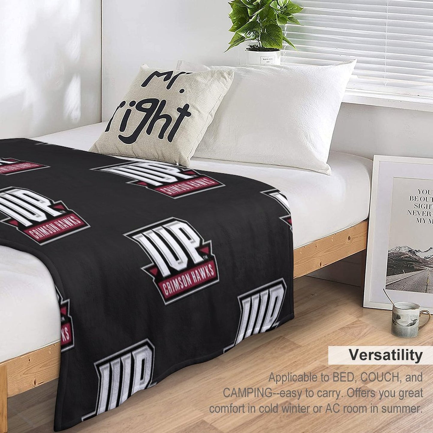 IUP Crimson Hawks Club Classic T-Shirt Eco-conscious Throw Blanket