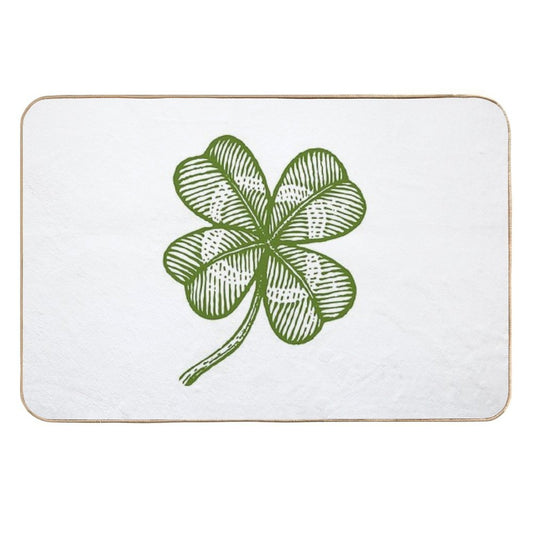 Vintage Lucky Clover  Slip-Resistant Bath Mat