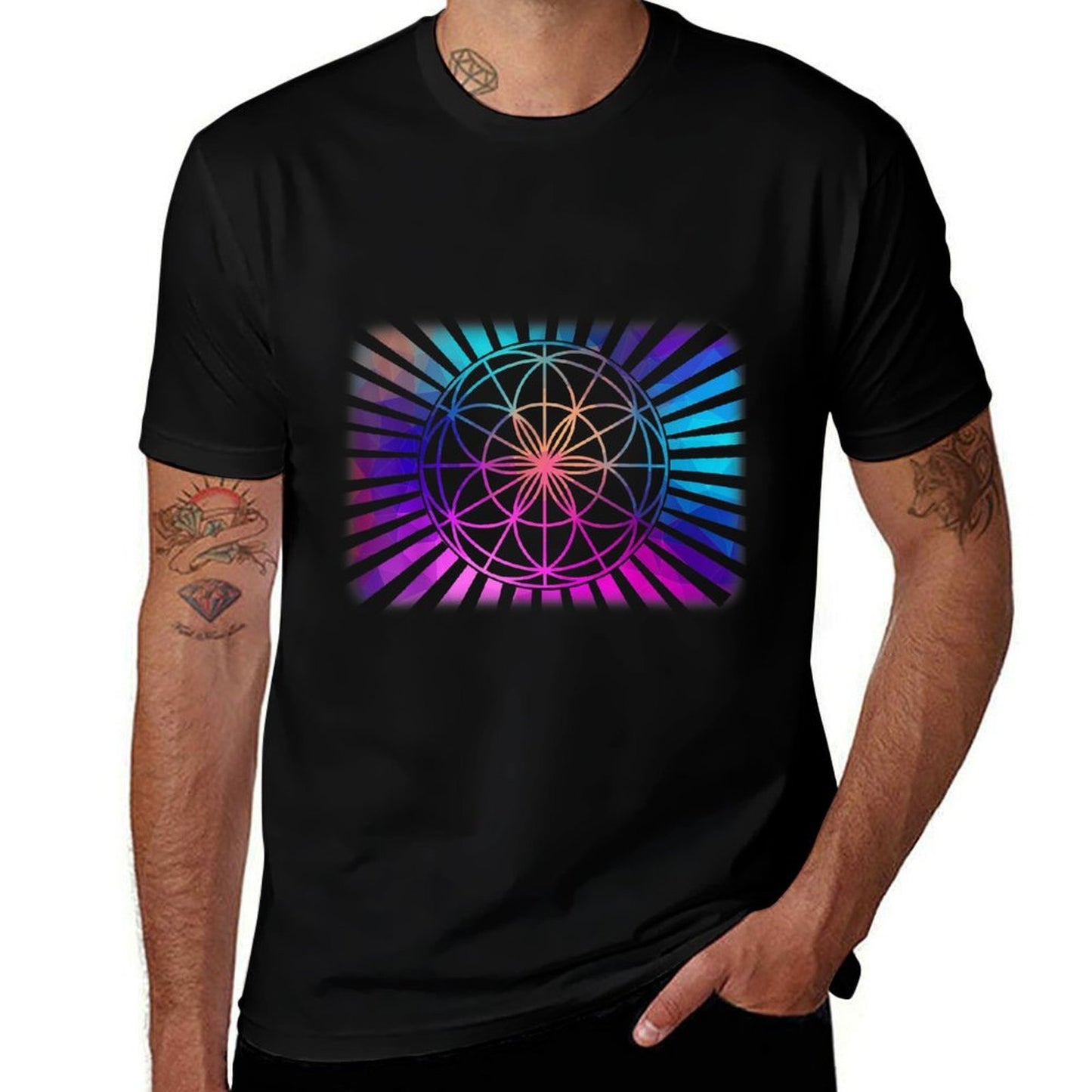 Sacred Geometry Geometric Flower Of Life  Vintage-inspired T-Shirt
