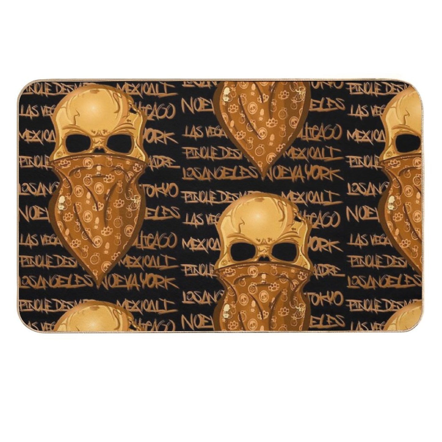Urban Skull Pet-Safe Bath Mat