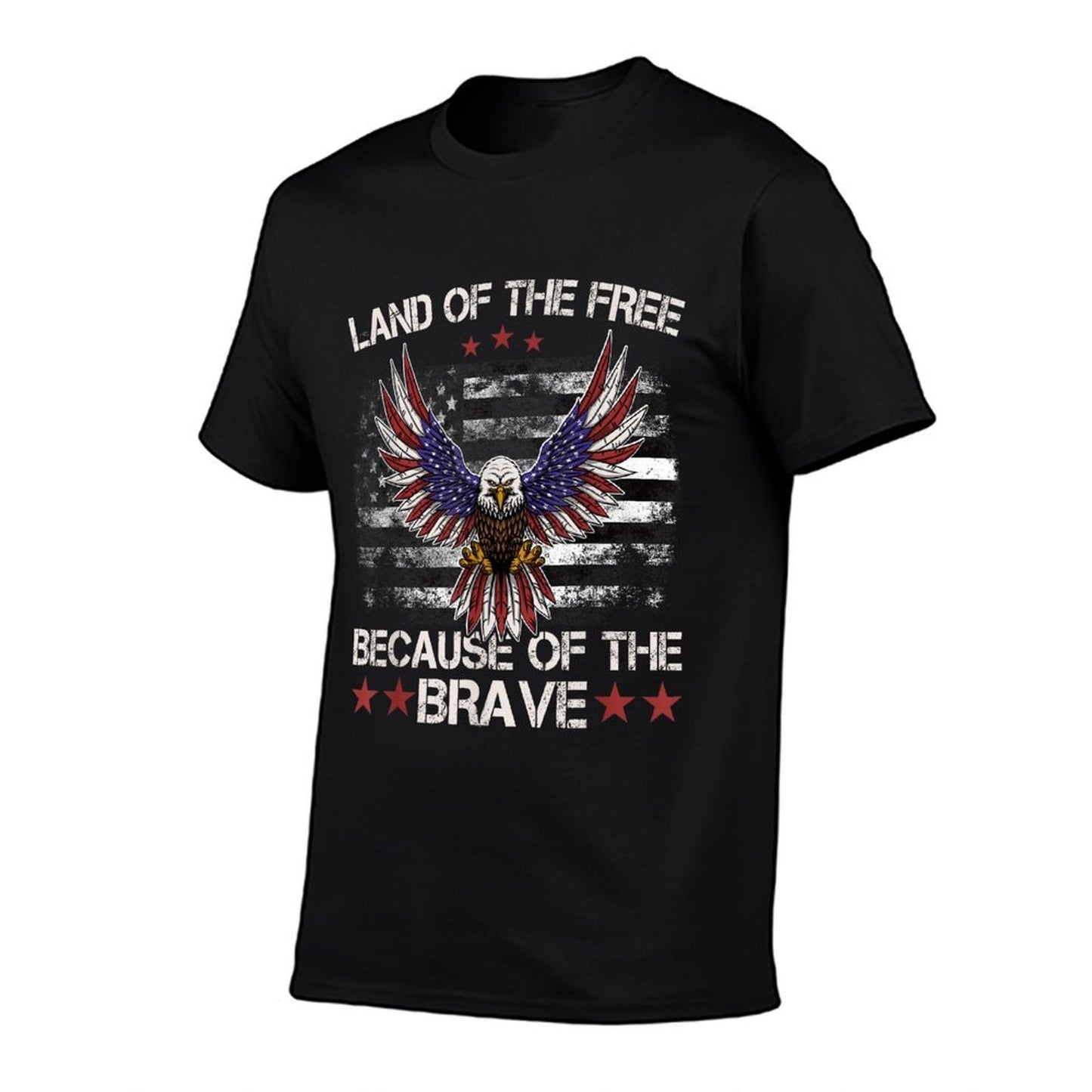 America Eagle Land of The Free Because of The Brave High-quality Stitching T-Shirt