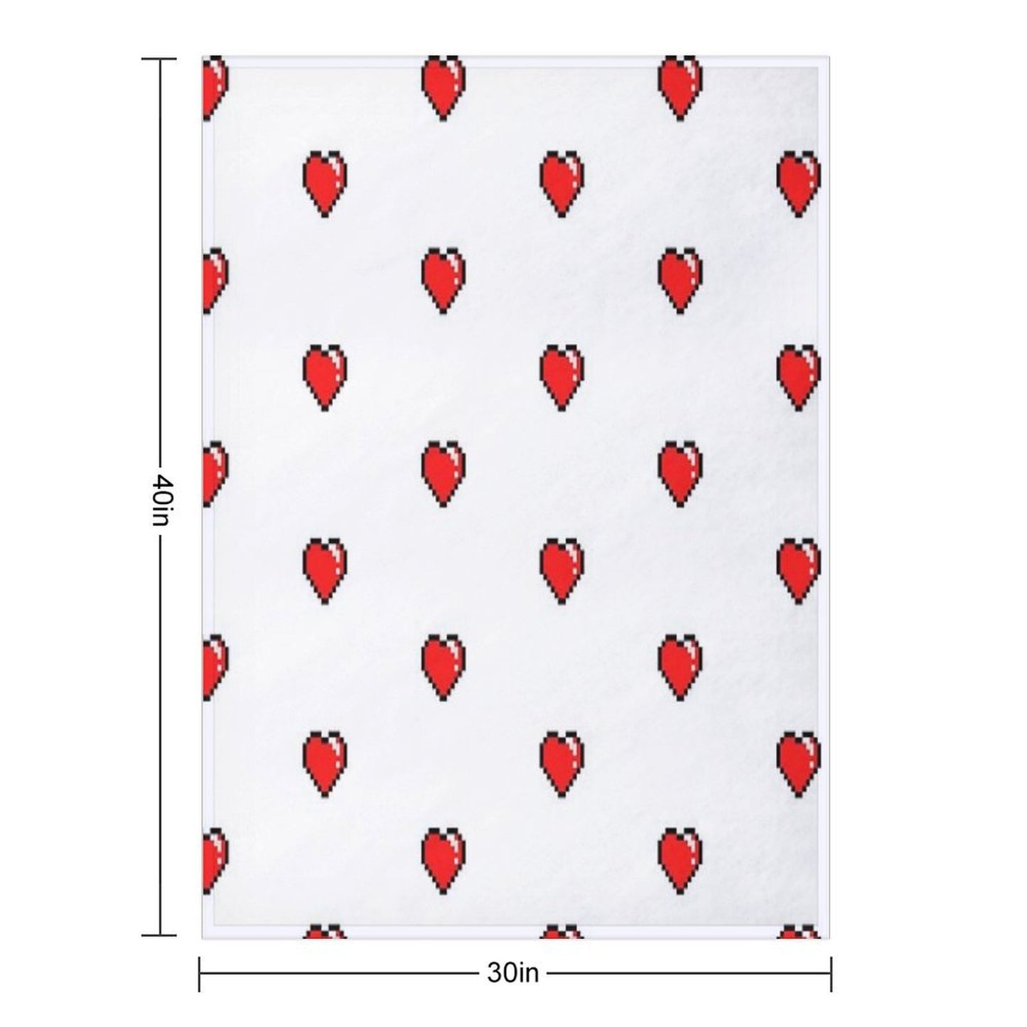 Red Pixel Heart Anti-pilling Throw Blanket